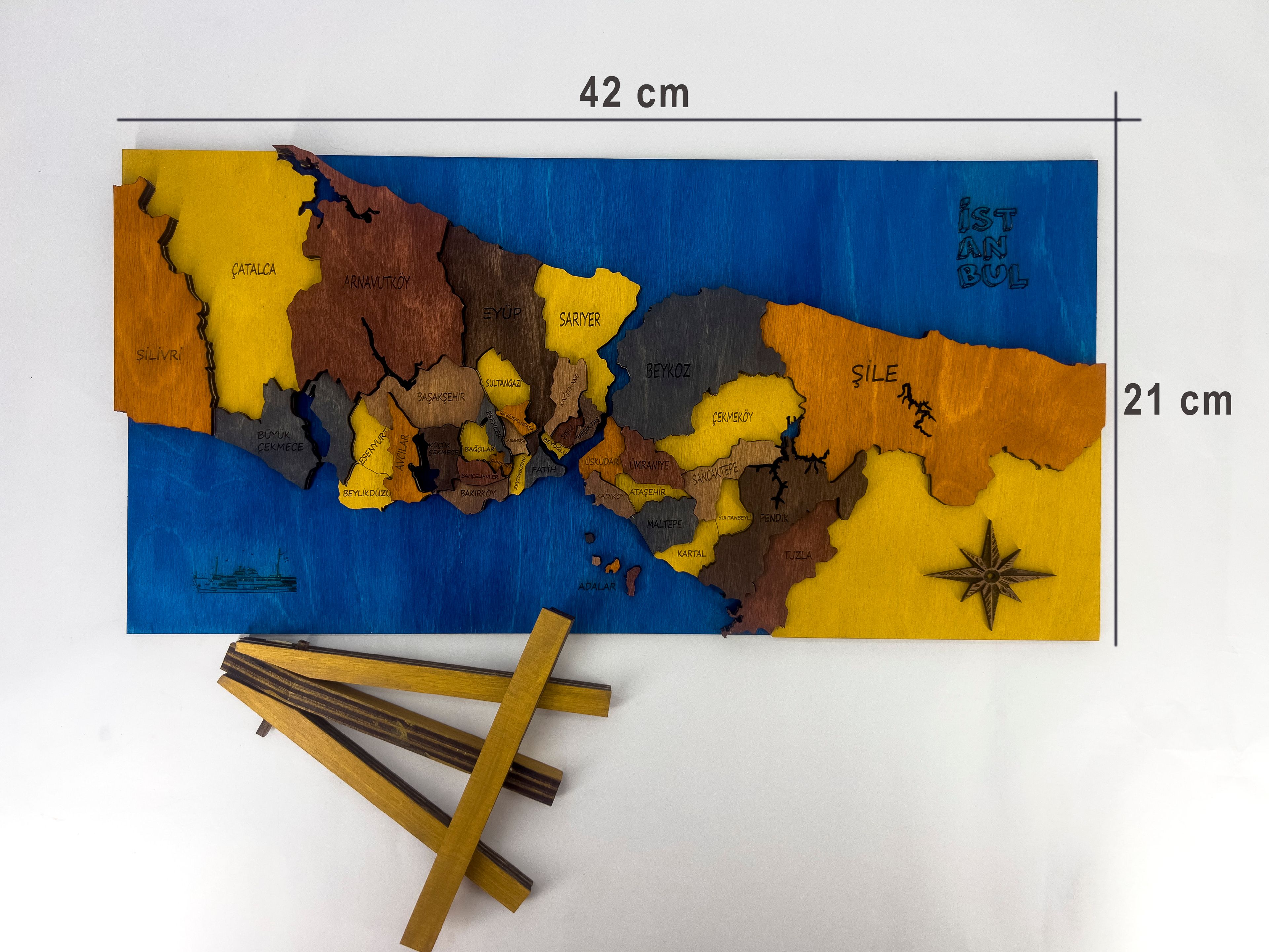 710 - Wooden Istanbul Map