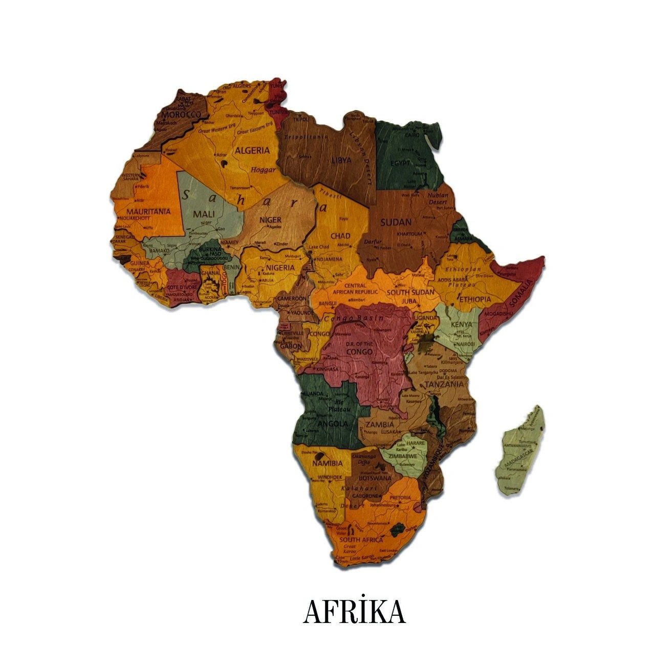 515 - Wooden Africa Map