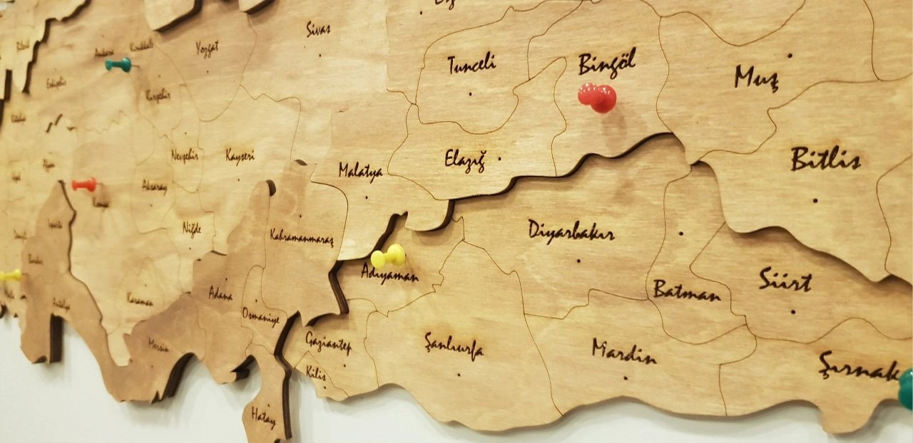 509 - Ahşap Türkiye Haritası (Pinlenebilir)