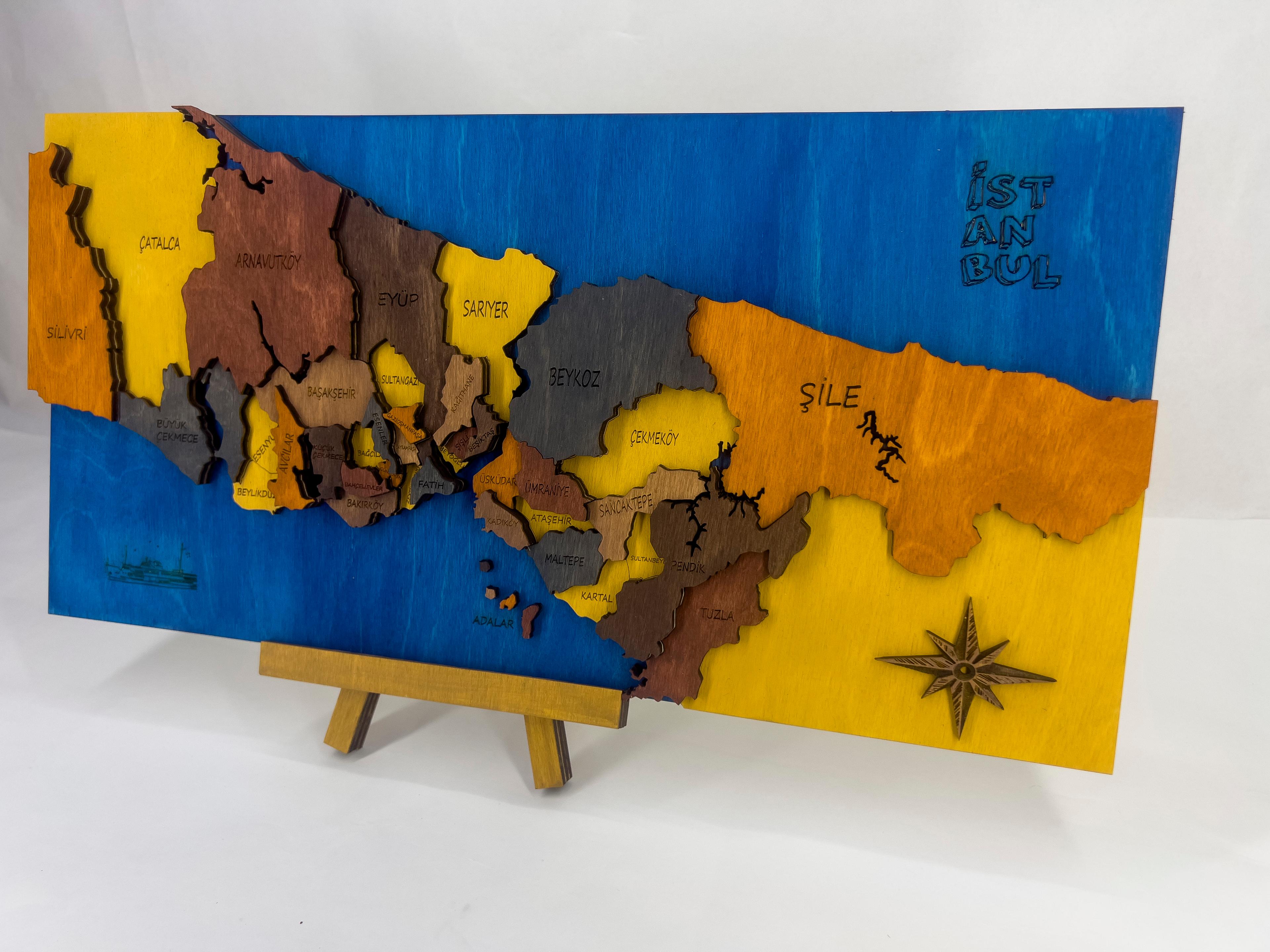 710 - Wooden Istanbul Map