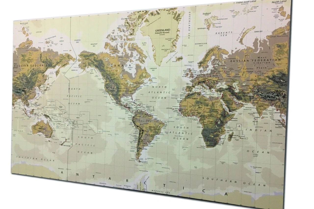 235 - Earth-Toned World Map