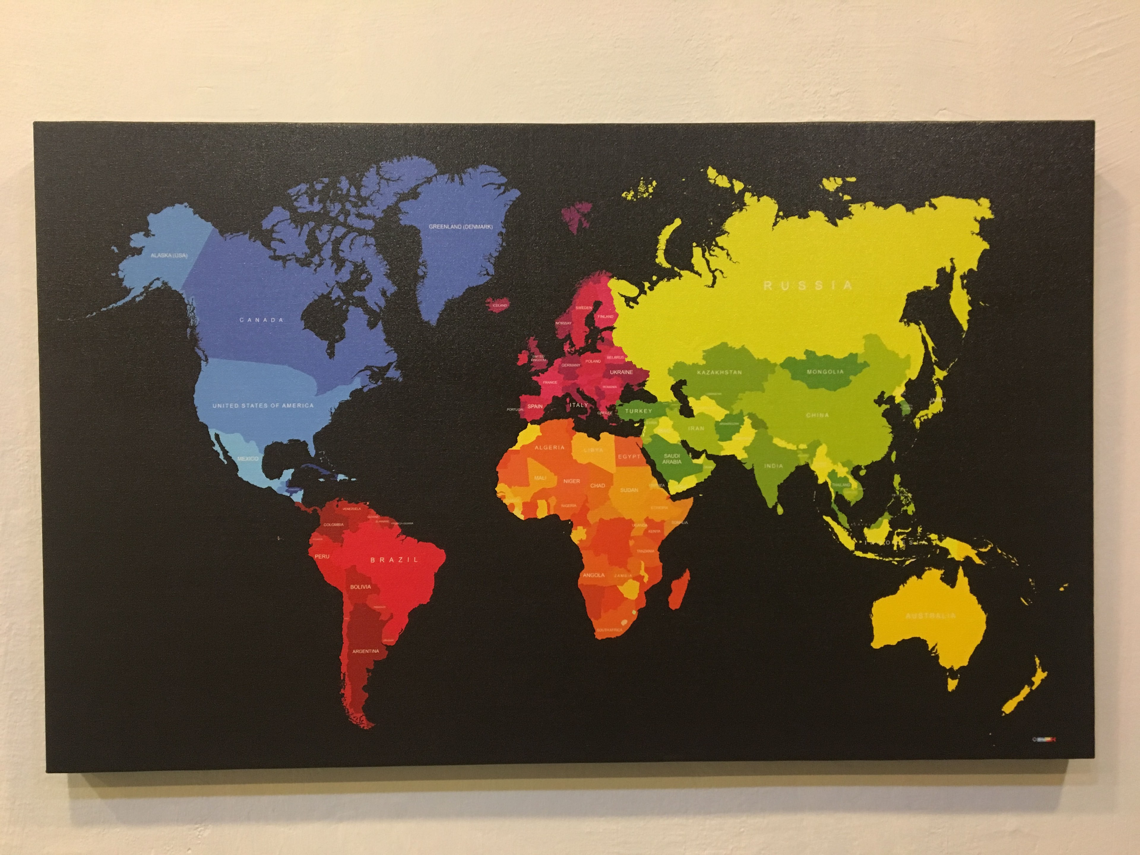 201 - Black World Map