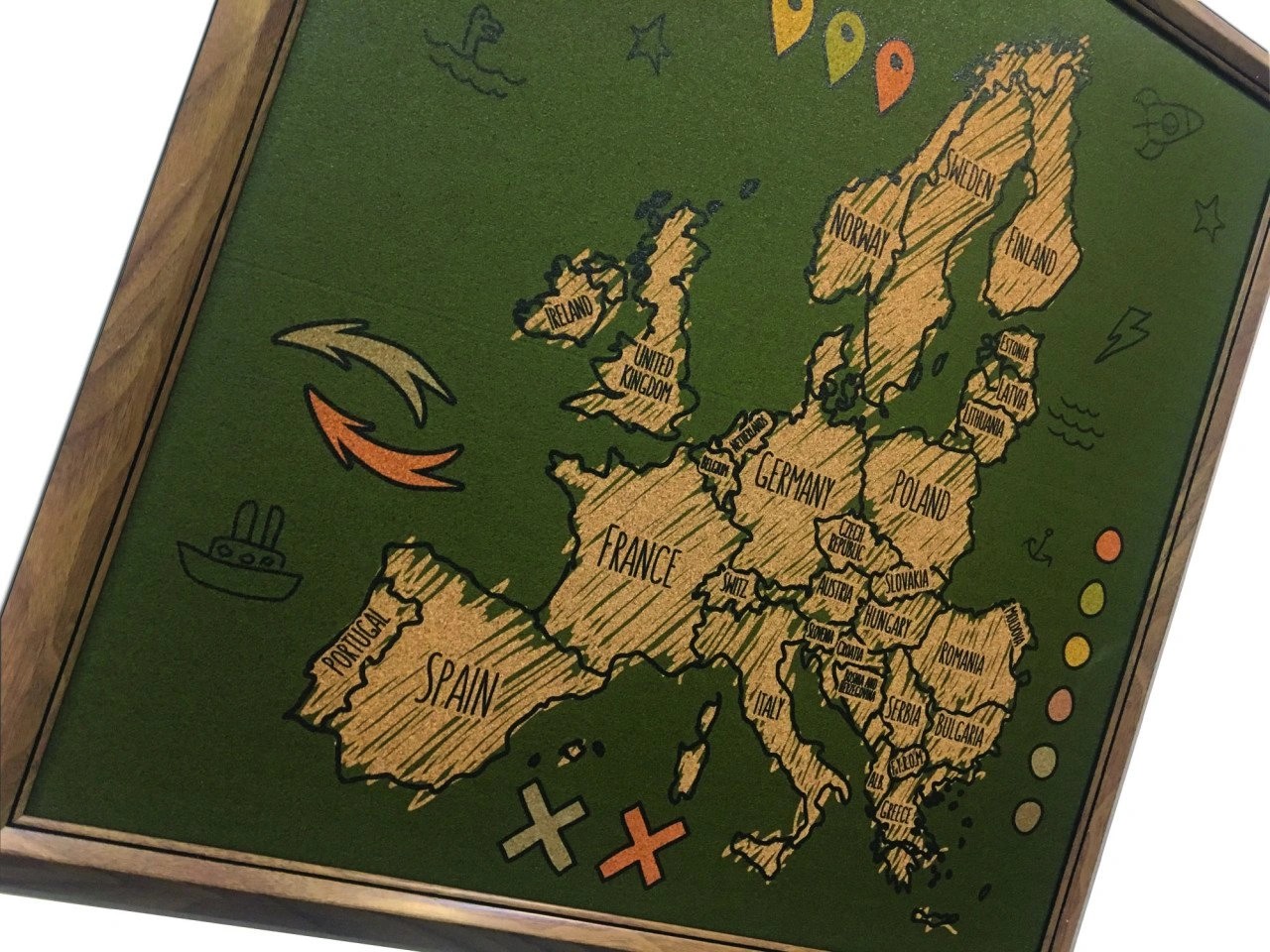 Cork Europe Map - Hand Drawing