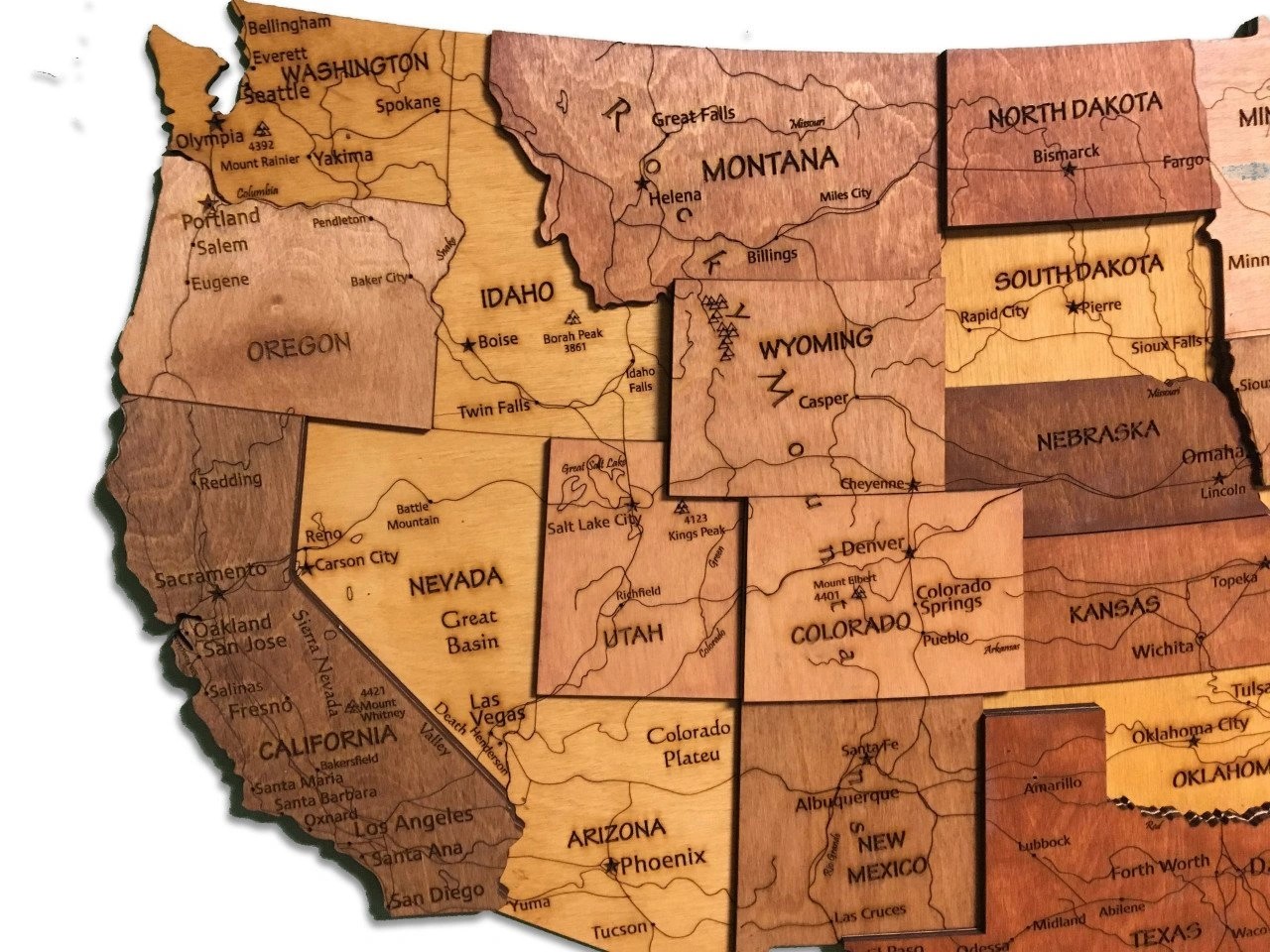 516 - Wooden USA Map