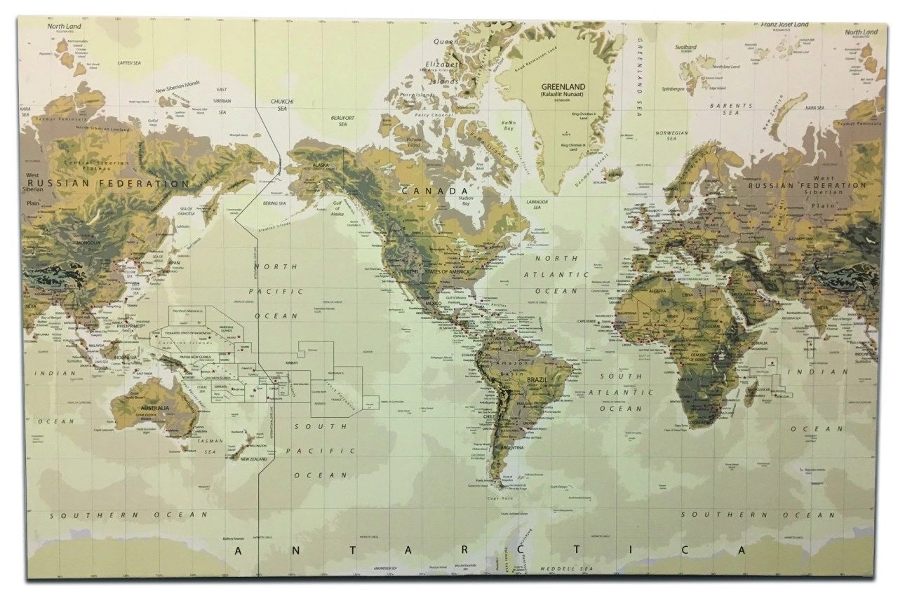 235 - Toprak Renkli Dünya Haritası
