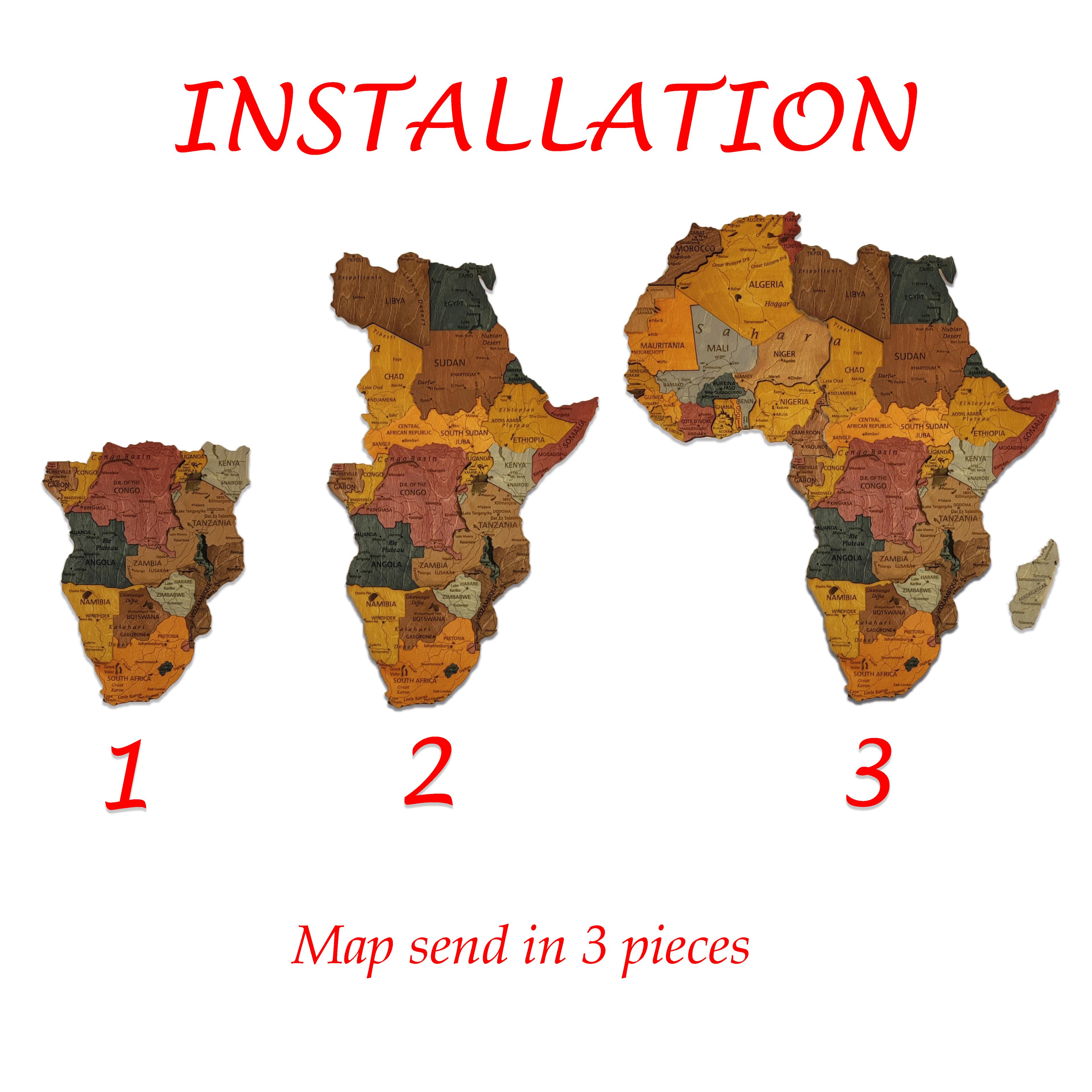 515 - Wooden Africa Map