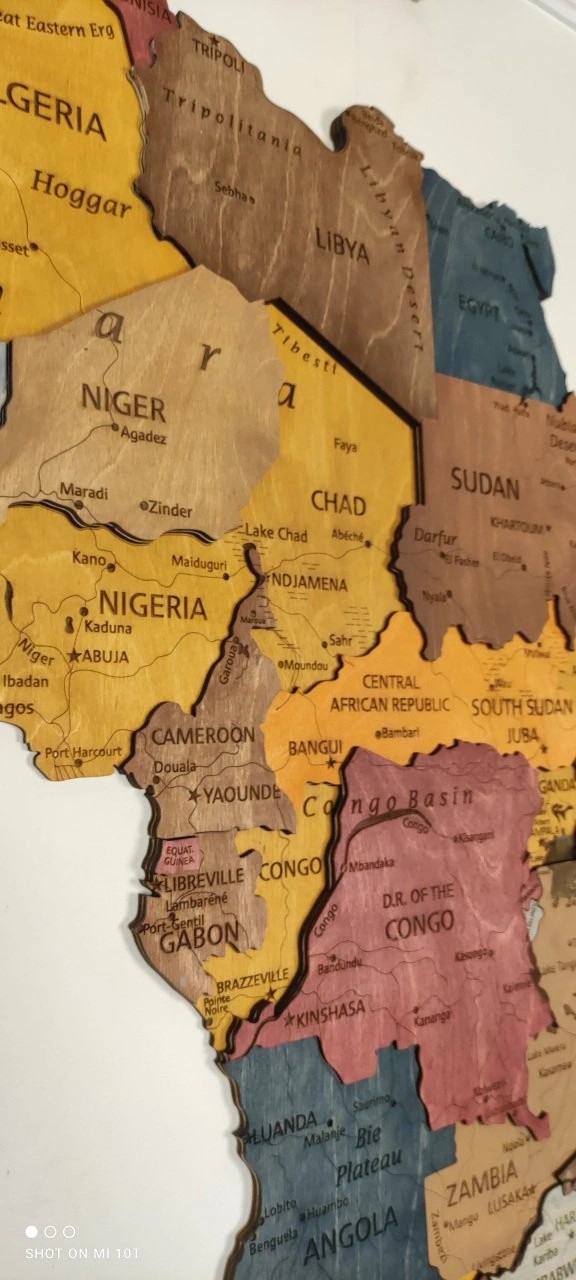517 - Ahşap Afrika Haritası