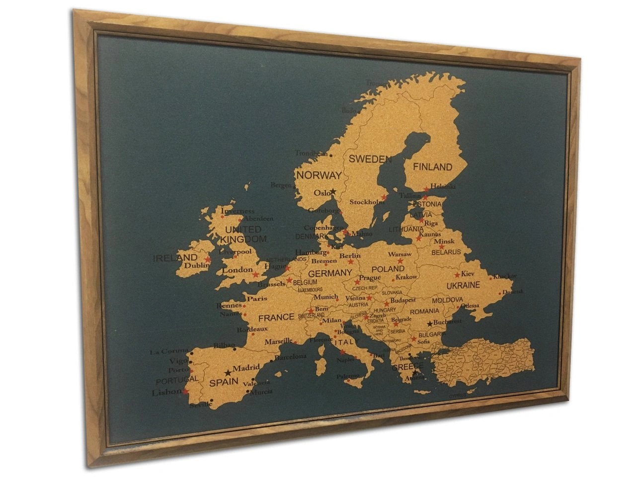 Cork Europe Map - Blue
