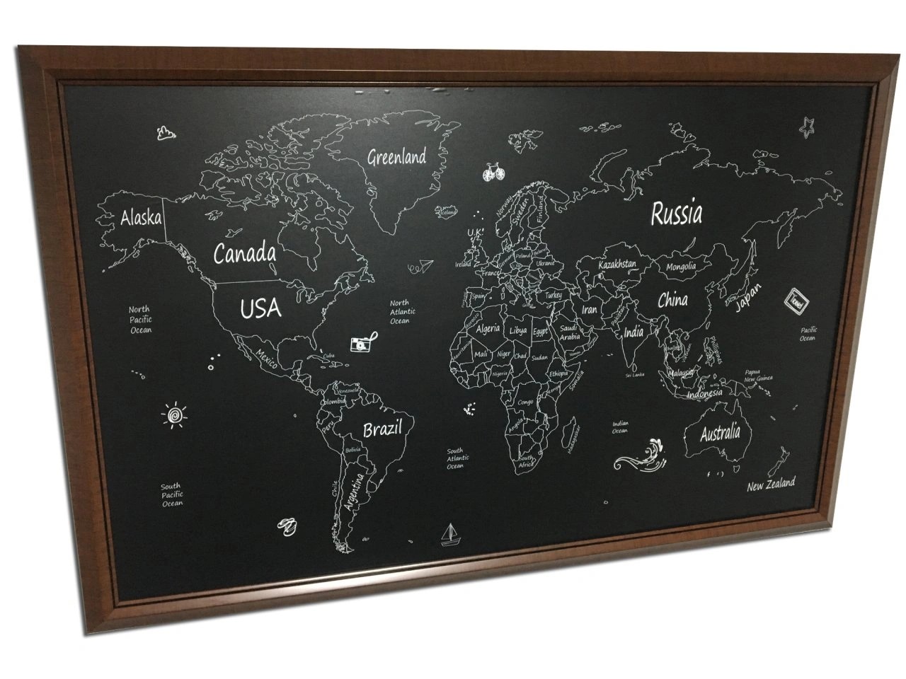 804 - El Çizimi Dünya Haritası