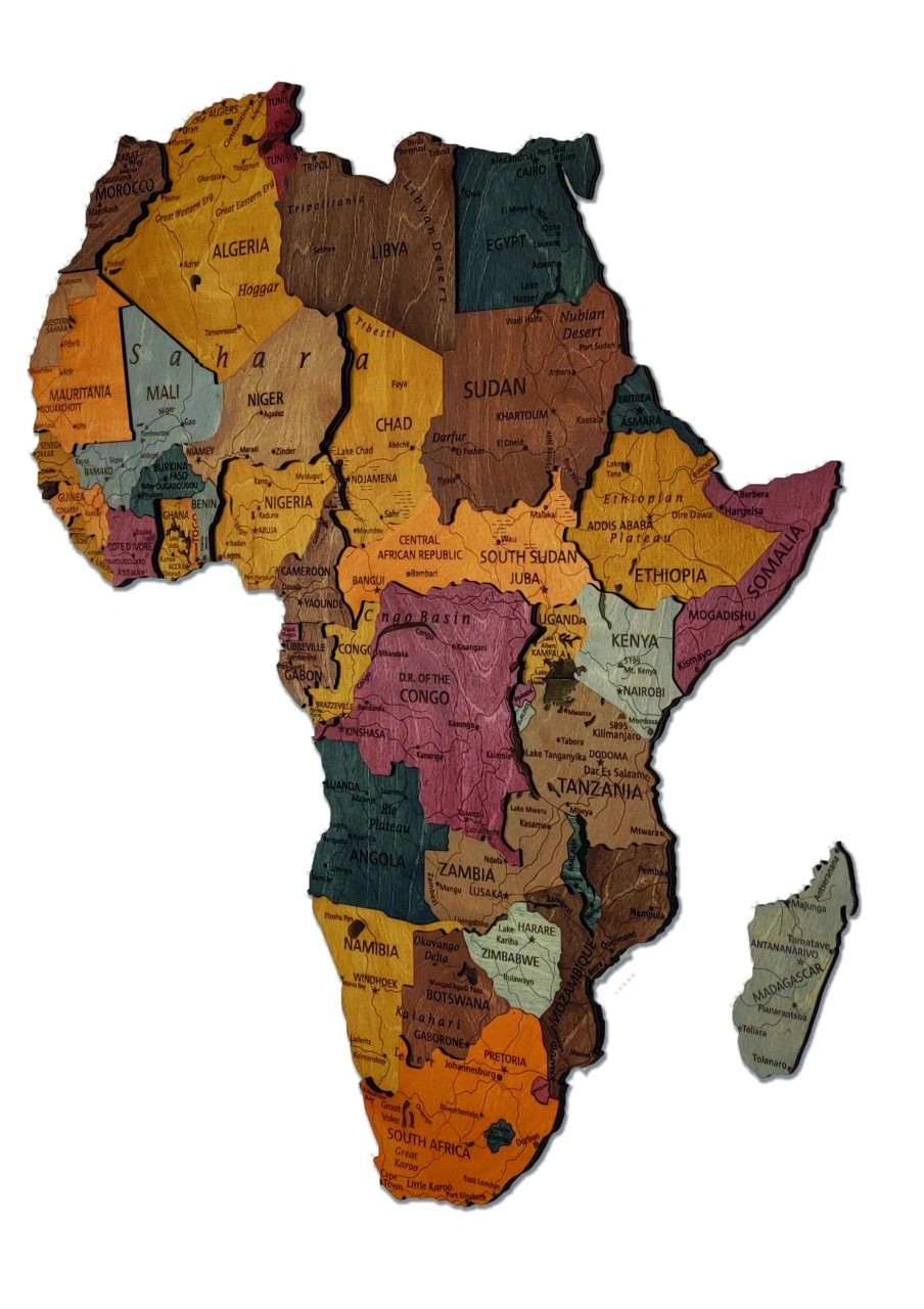 515 - Wooden Africa Map