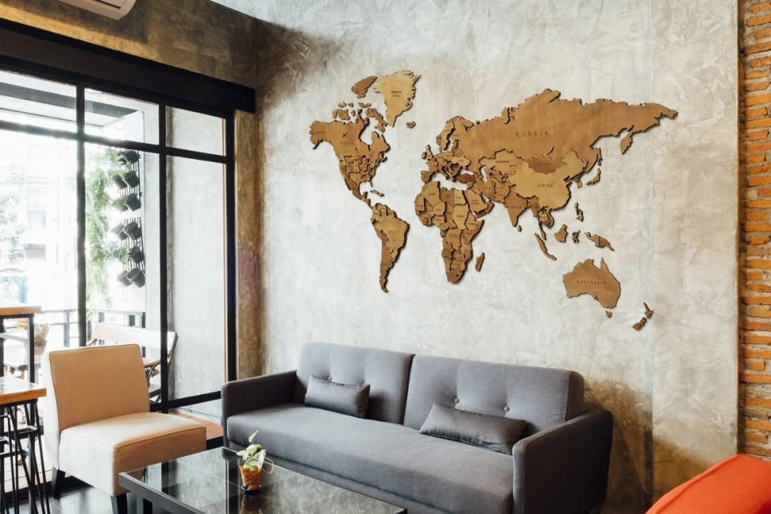508 - Wooden World Map