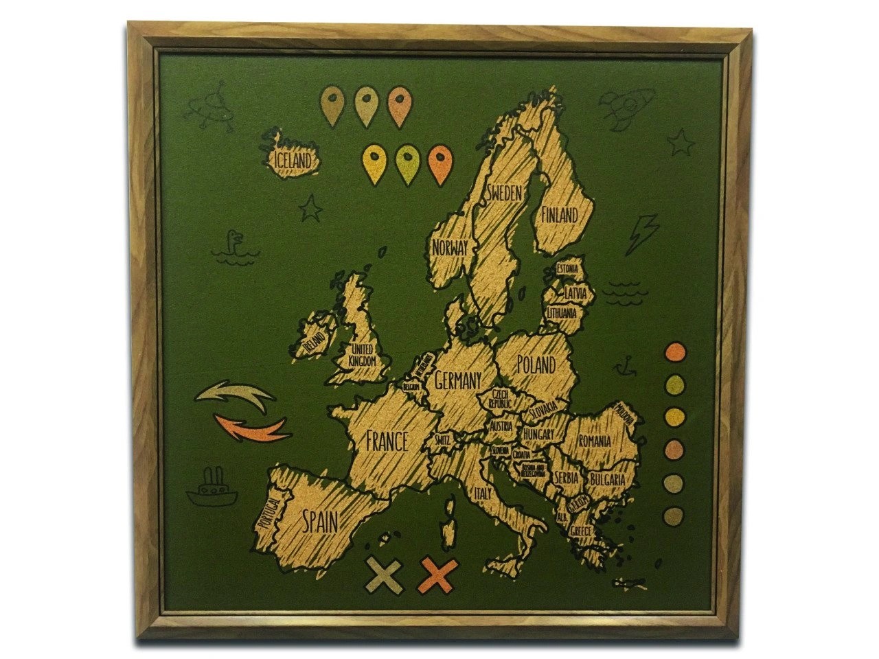 Cork Europe Map - Hand Drawing