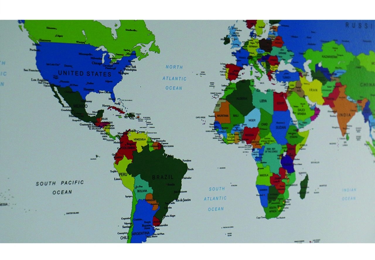 805- Yaz-Sil Dünya Haritası (Renkli)