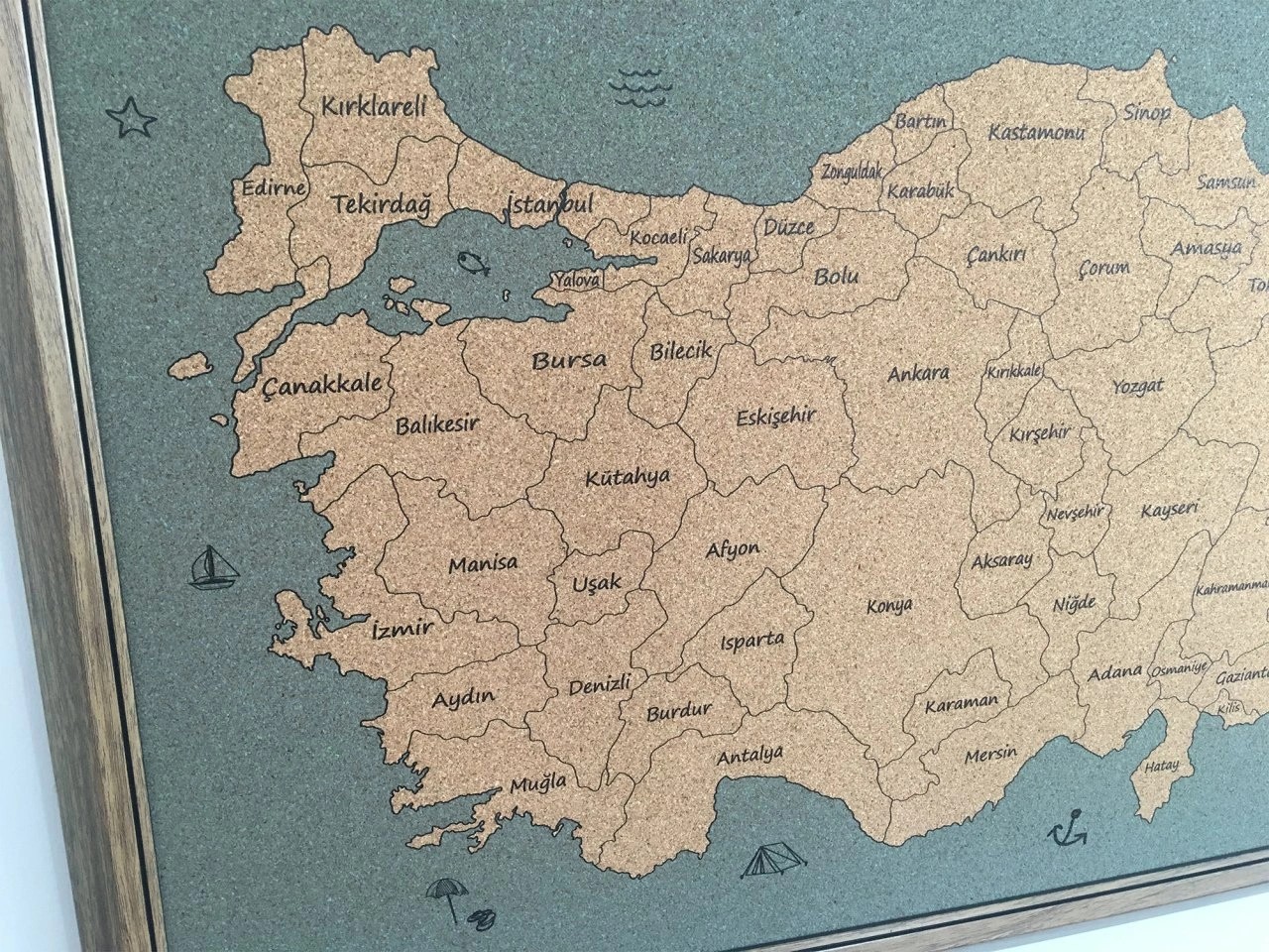 108 - Mantar Türkiye Haritası (Mavi)