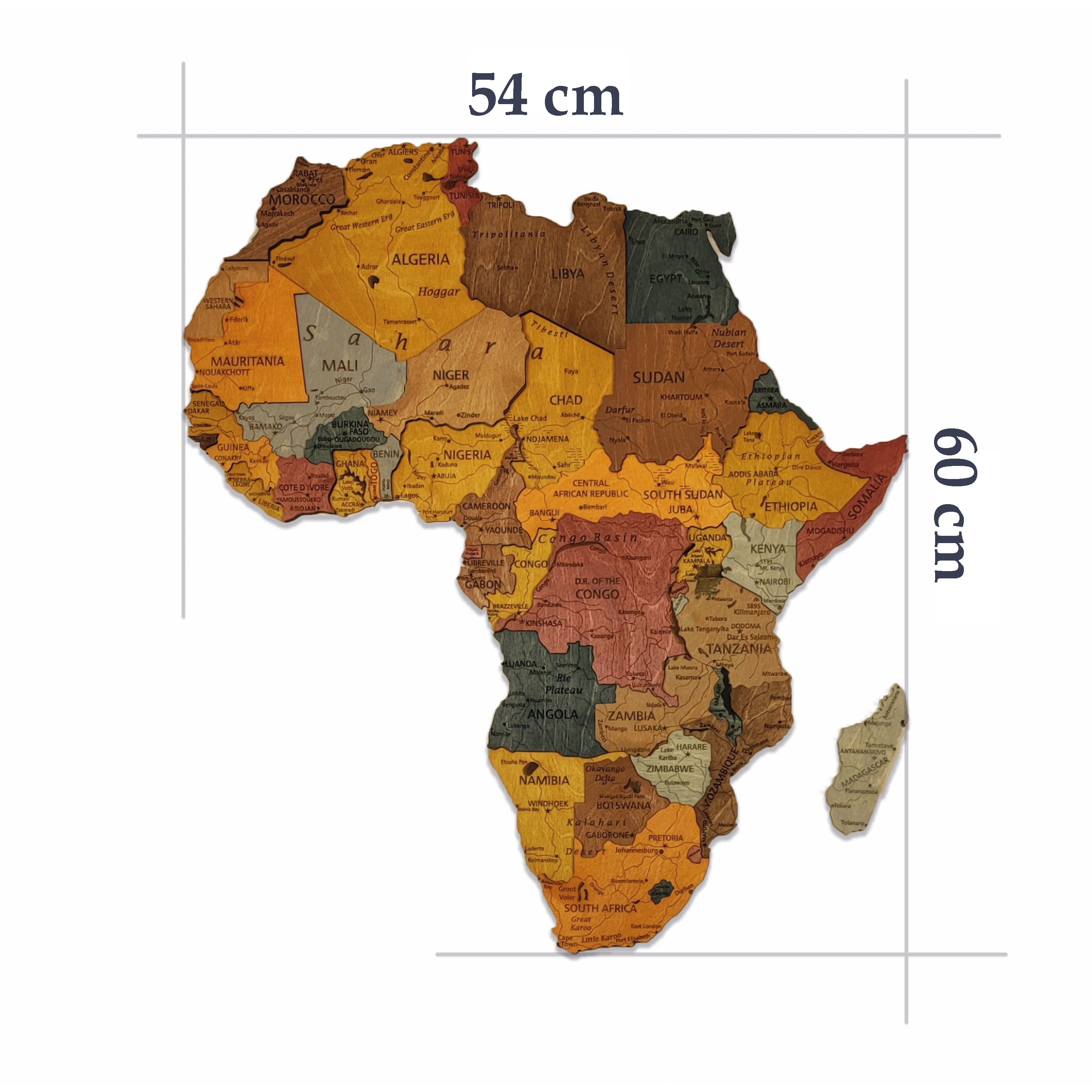 517 - Ahşap Afrika Haritası