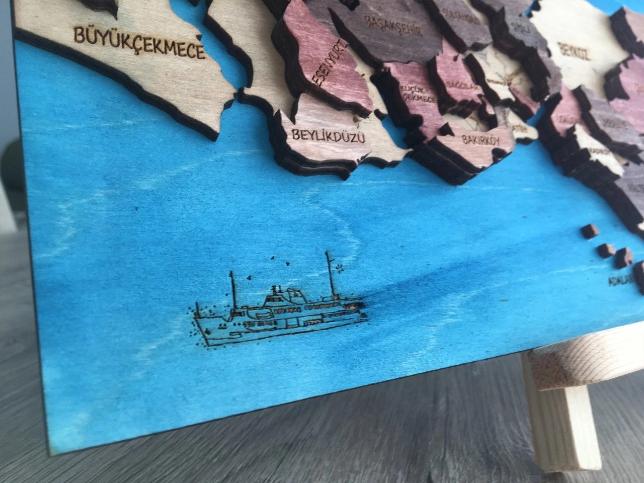 710 - Wooden Istanbul Map