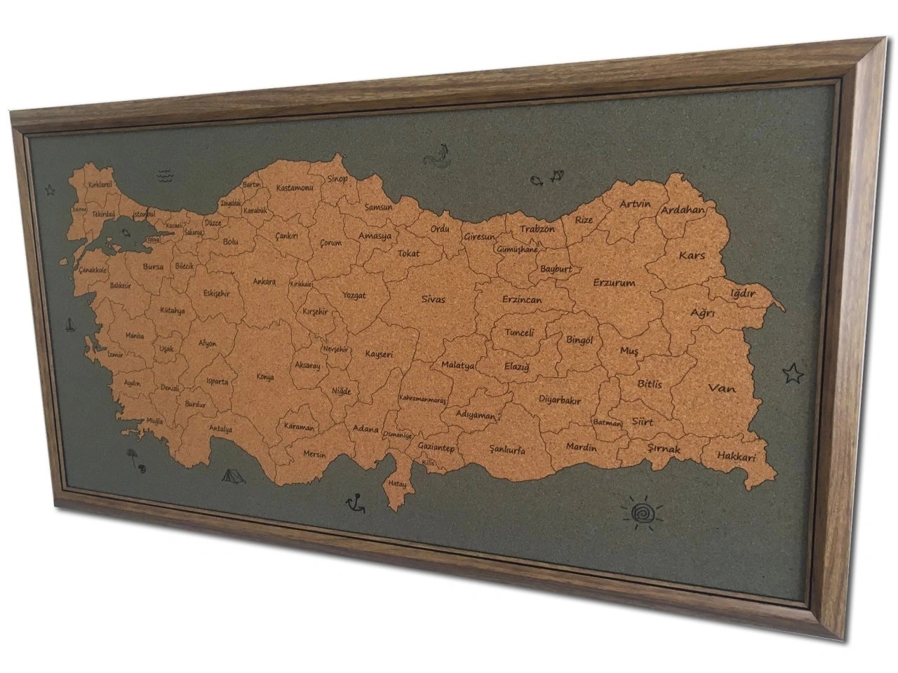 108 - Mantar Türkiye Haritası (Mavi)