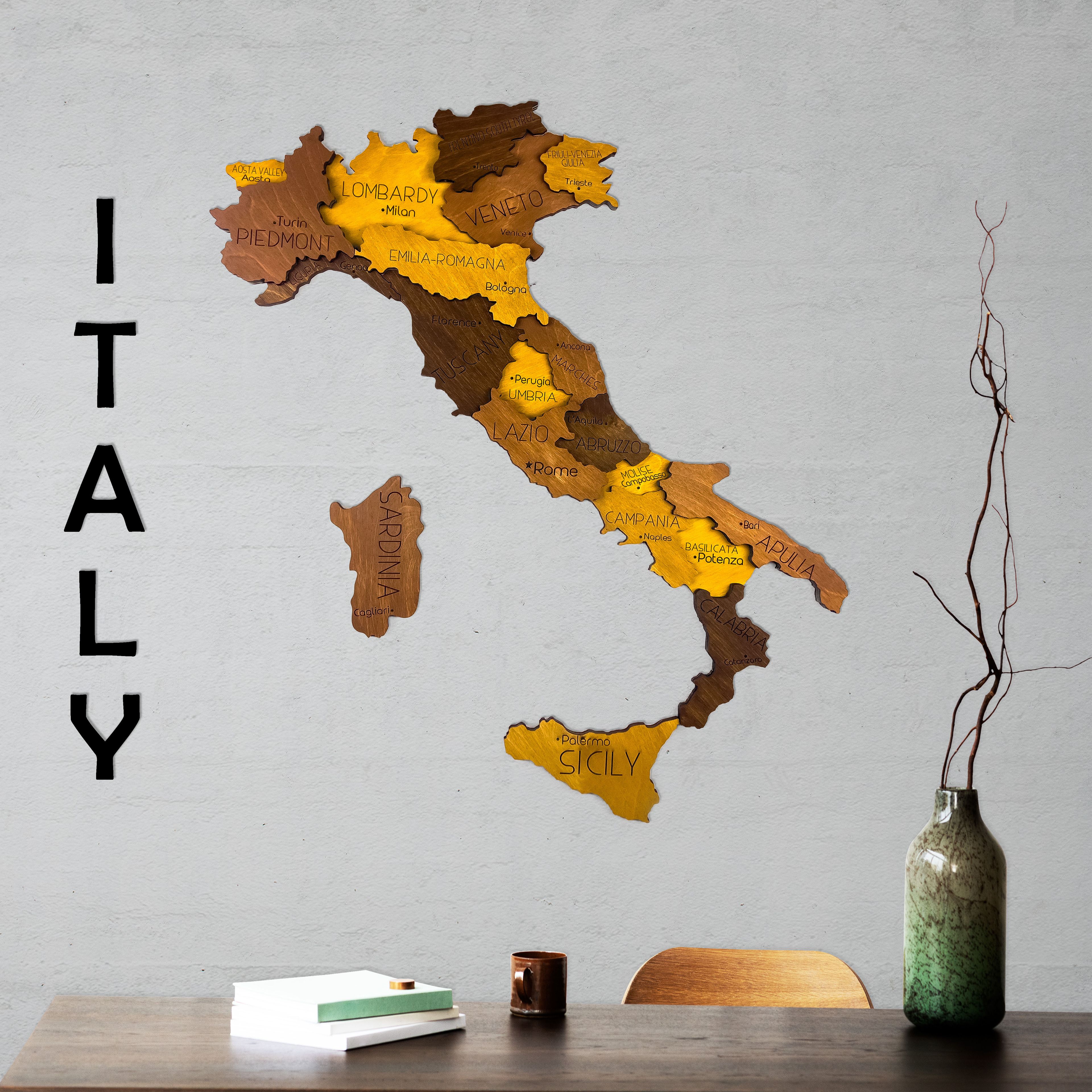 550 - İtalya Ahşap Haritası
