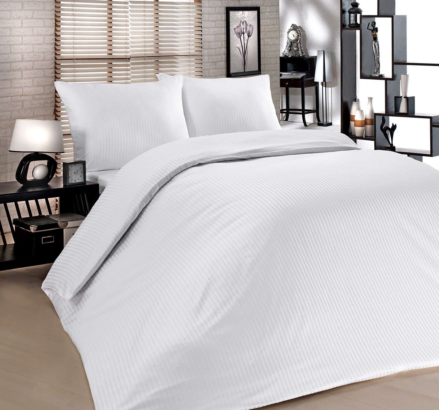 Çift Kişilik Polycotton Saten Tek Nevresim 85 Tel 200x230