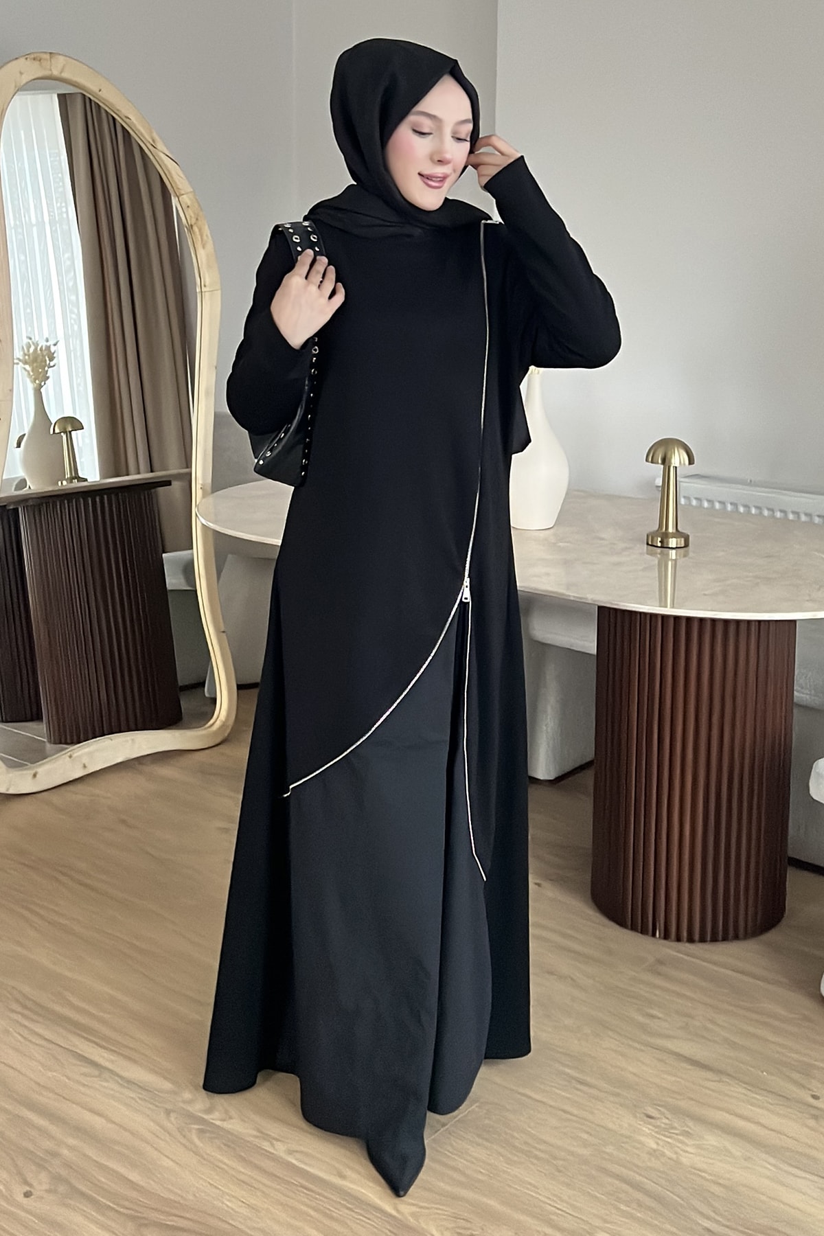 Brianna Fermuar Detaylı Elbise SK-8631