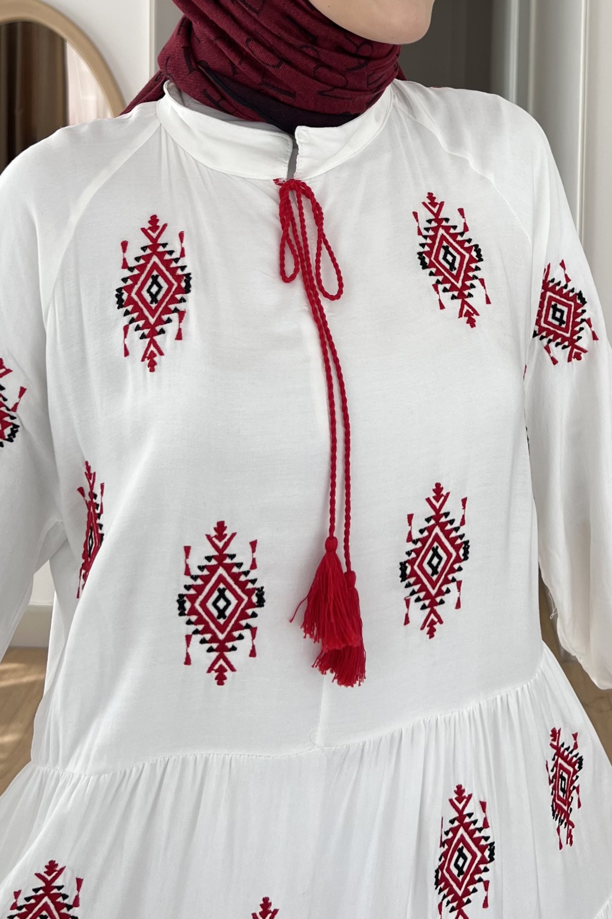 Liya Bukle Nakışlı Elbise SK-8533