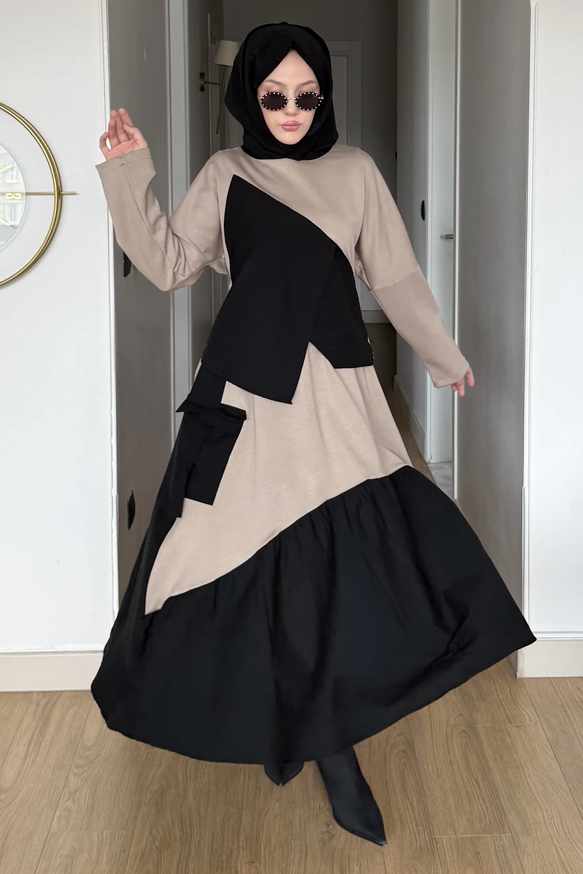 Berlin Kapüşonlu Paraşüt Detaylı Etekli Takım SK-8645