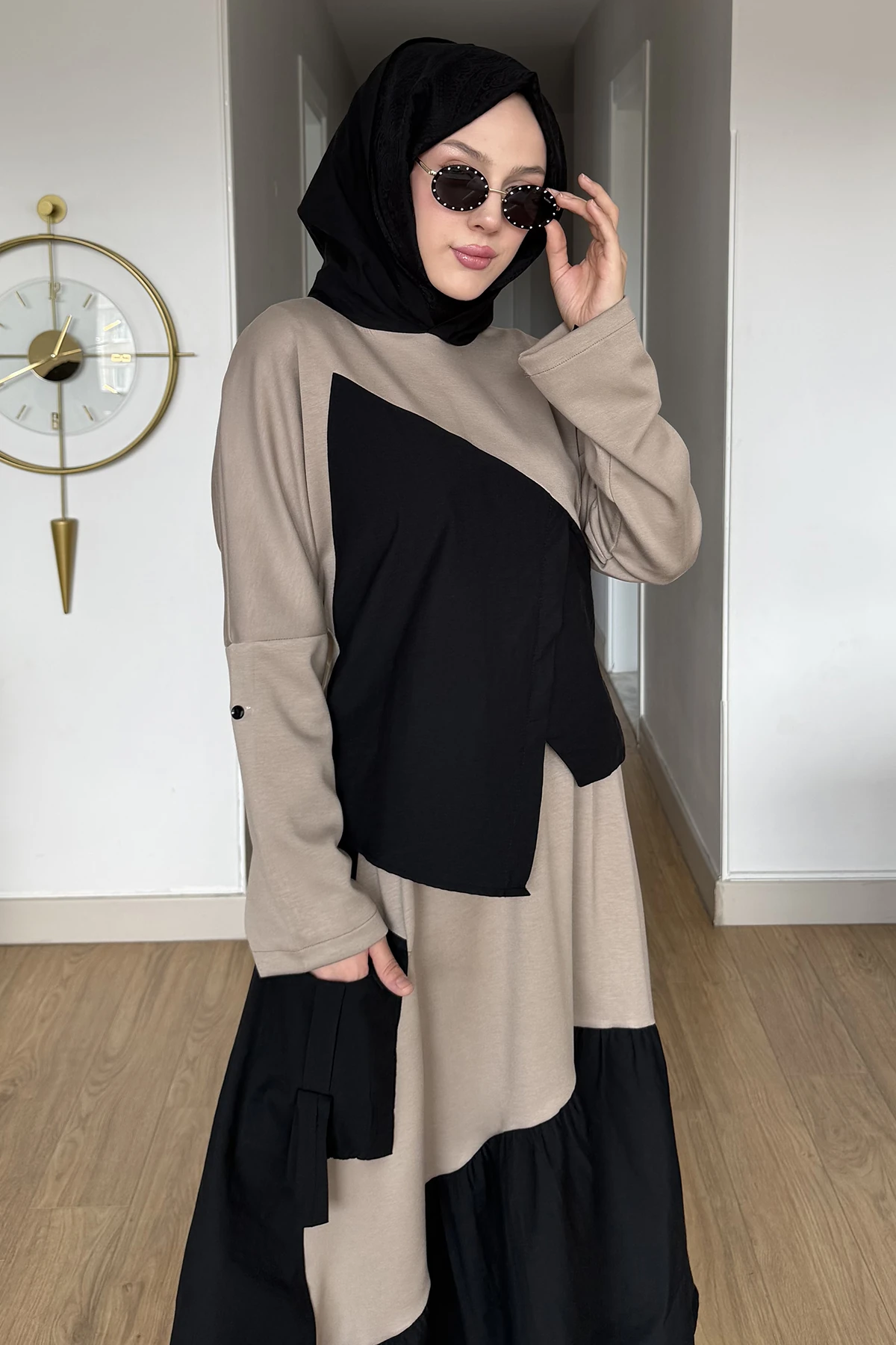 Berlin Kapüşonlu Paraşüt Detaylı Etekli Takım SK-8645