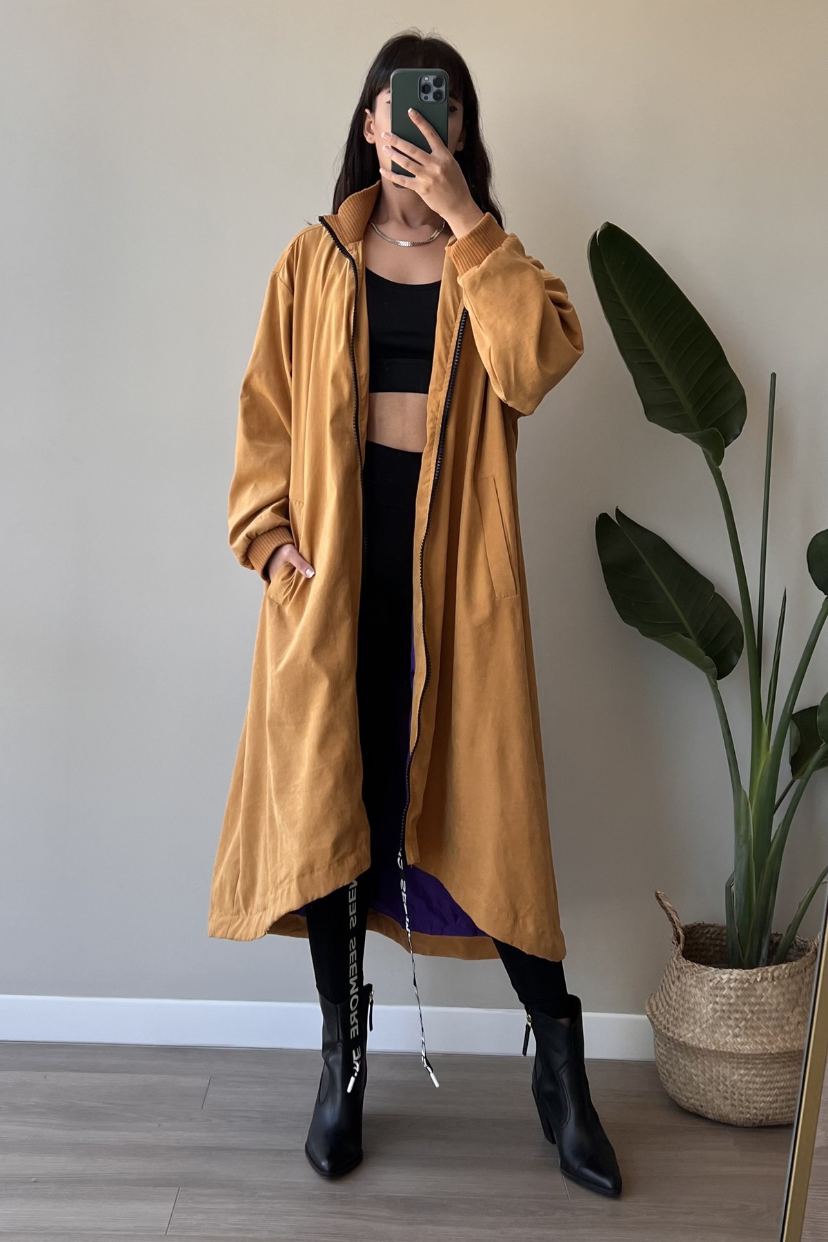 Trend Fashion Astarlı Trençkot SK-8342