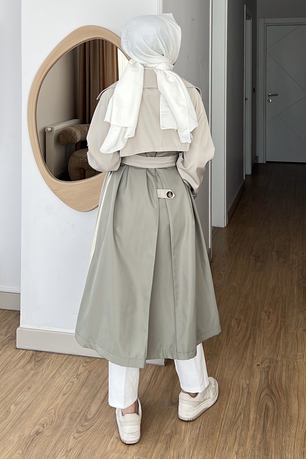 Marko Şerit Detaylı Oversize Trençkot SK-8596