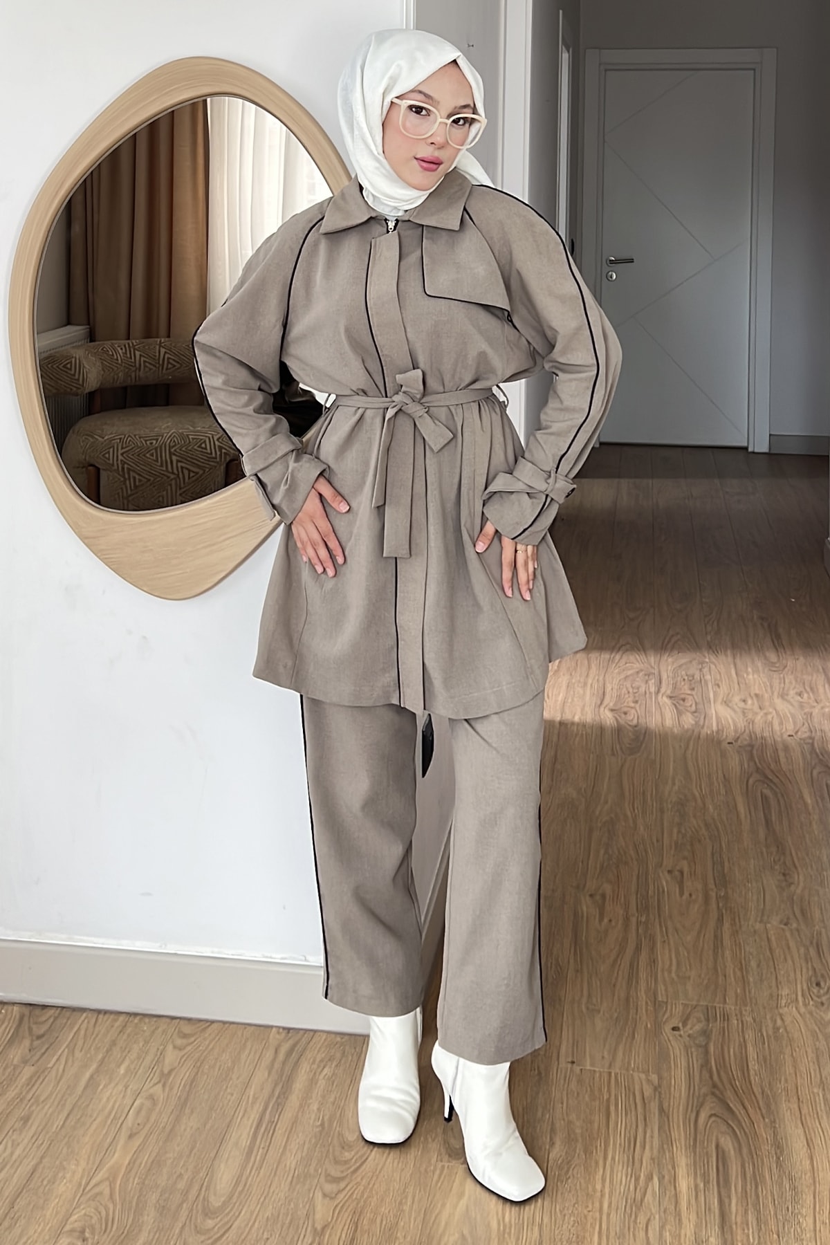 Freya Gizli Fermuarlı Krep Takım SK-8599