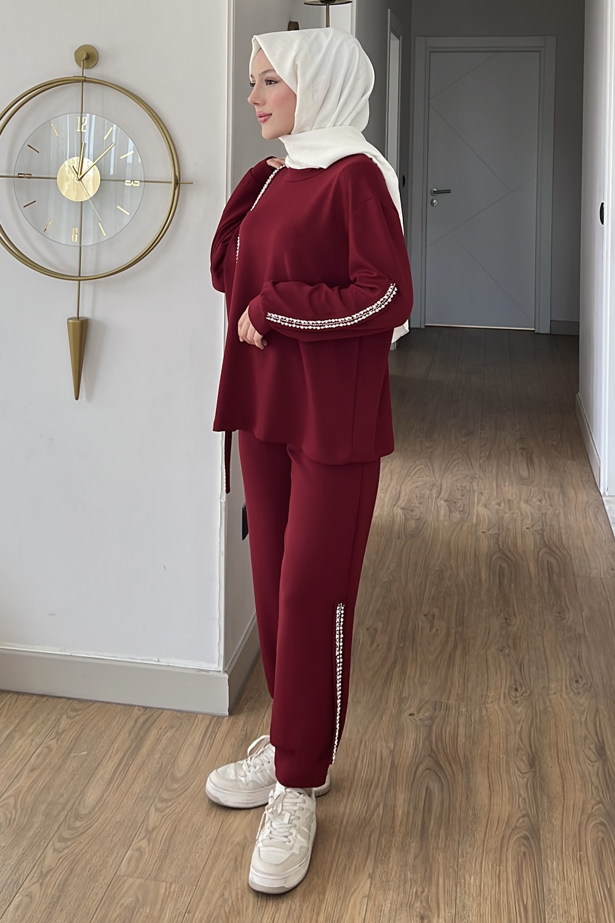 Victoria Şerit Taş İşlemeli Modal Takım SK-8608