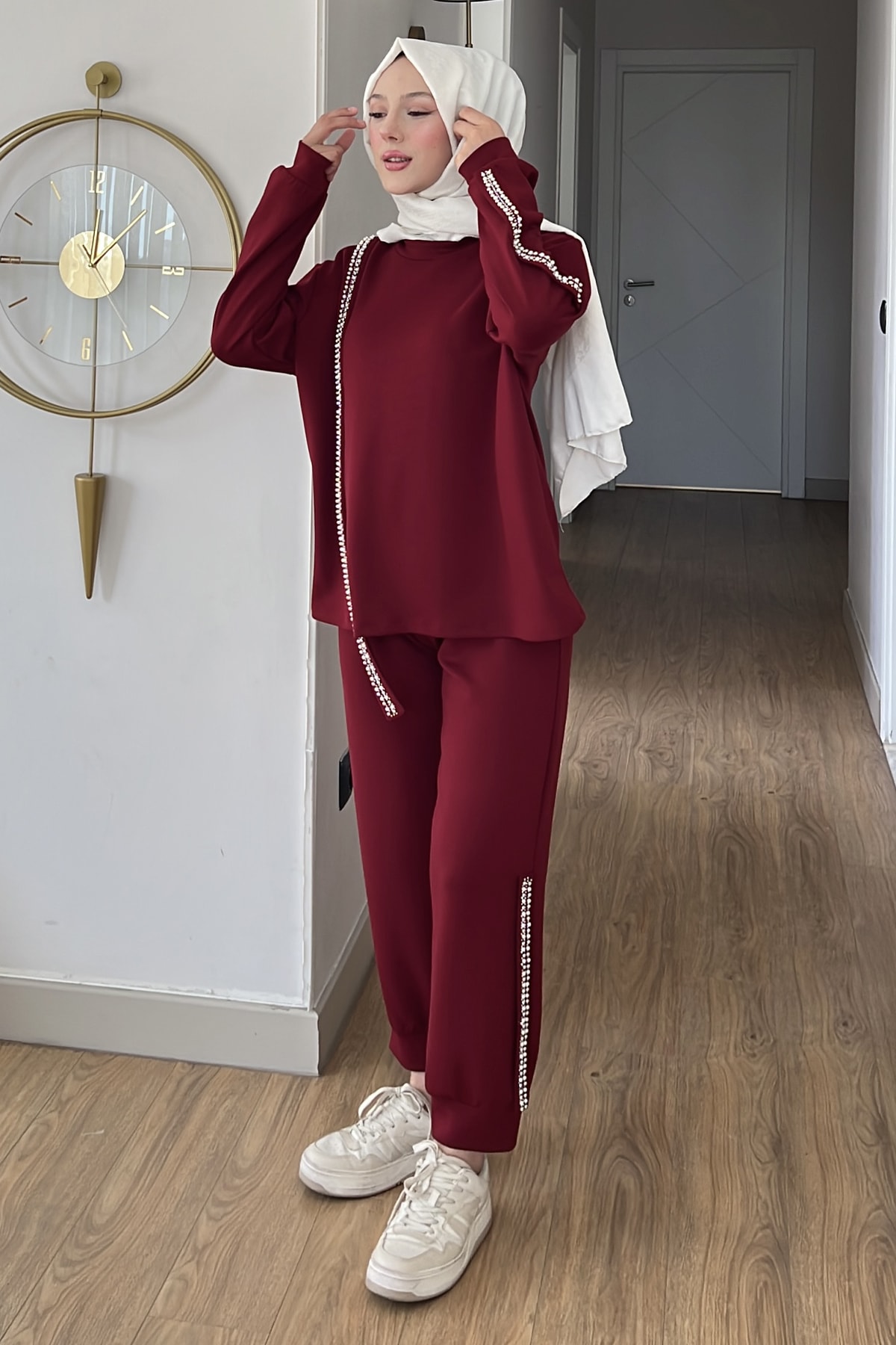 Victoria Şerit Taş İşlemeli Modal Takım SK-8608