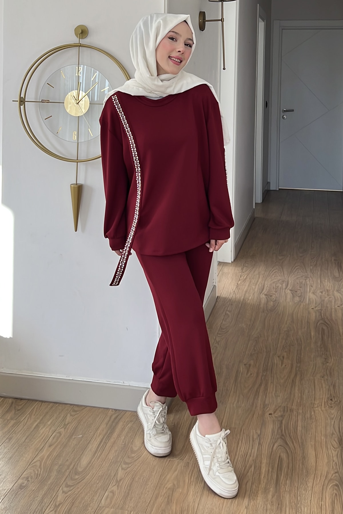 Victoria Şerit Taş İşlemeli Modal Takım SK-8608