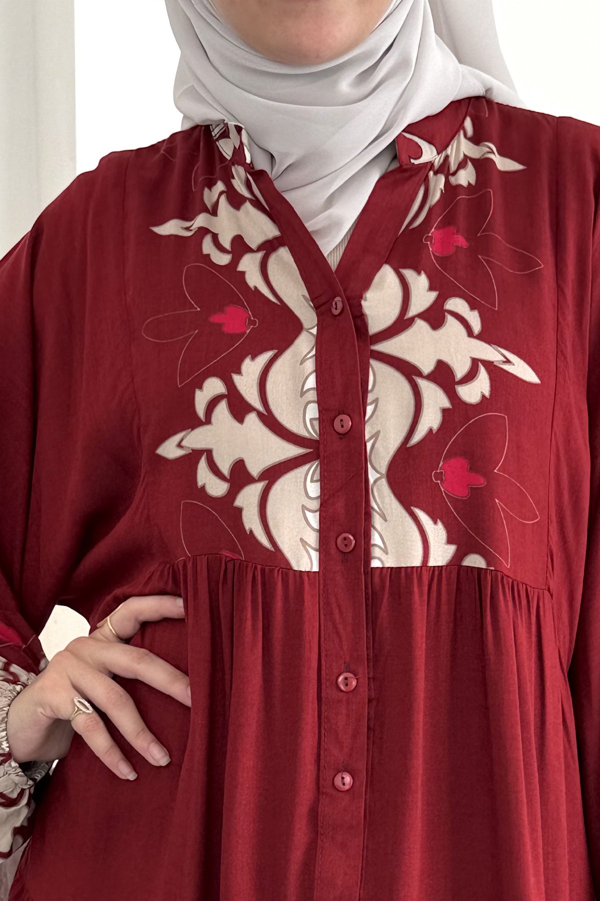 Sultan Motif Desenli Viskon Elbise SK-8555 