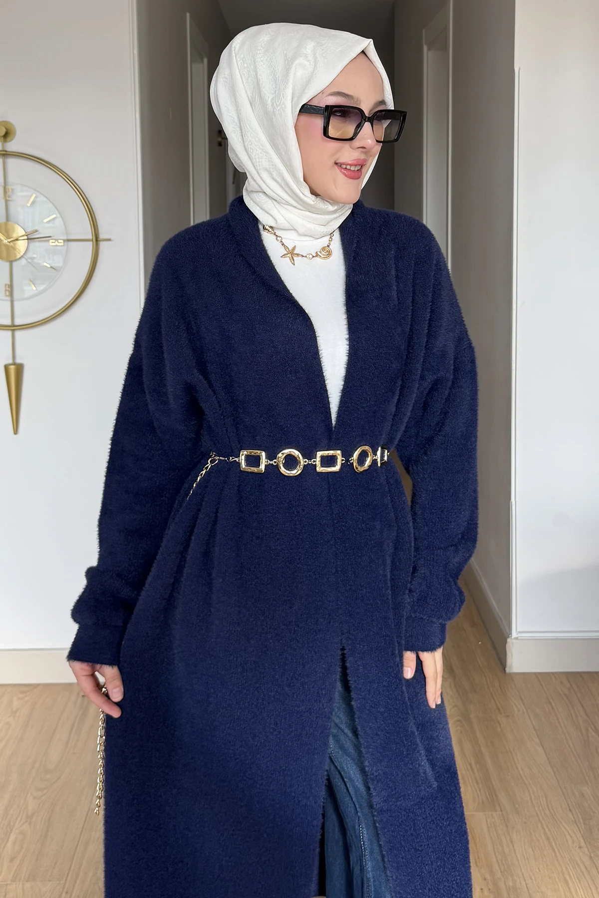 Sueda Düz Angora Kumaş Hırka SMR-8647