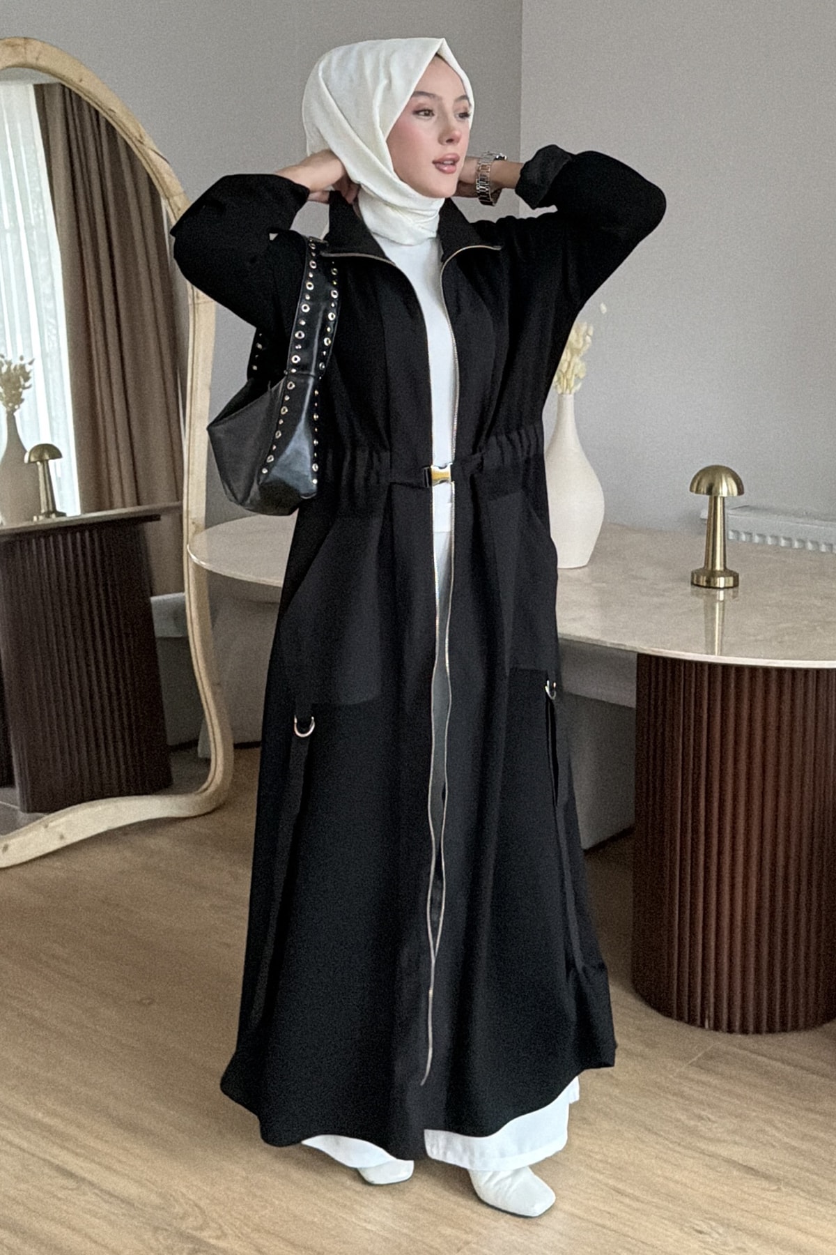 Delight Çift Cepli Boydan Fermuarlı Elbise SK-8632