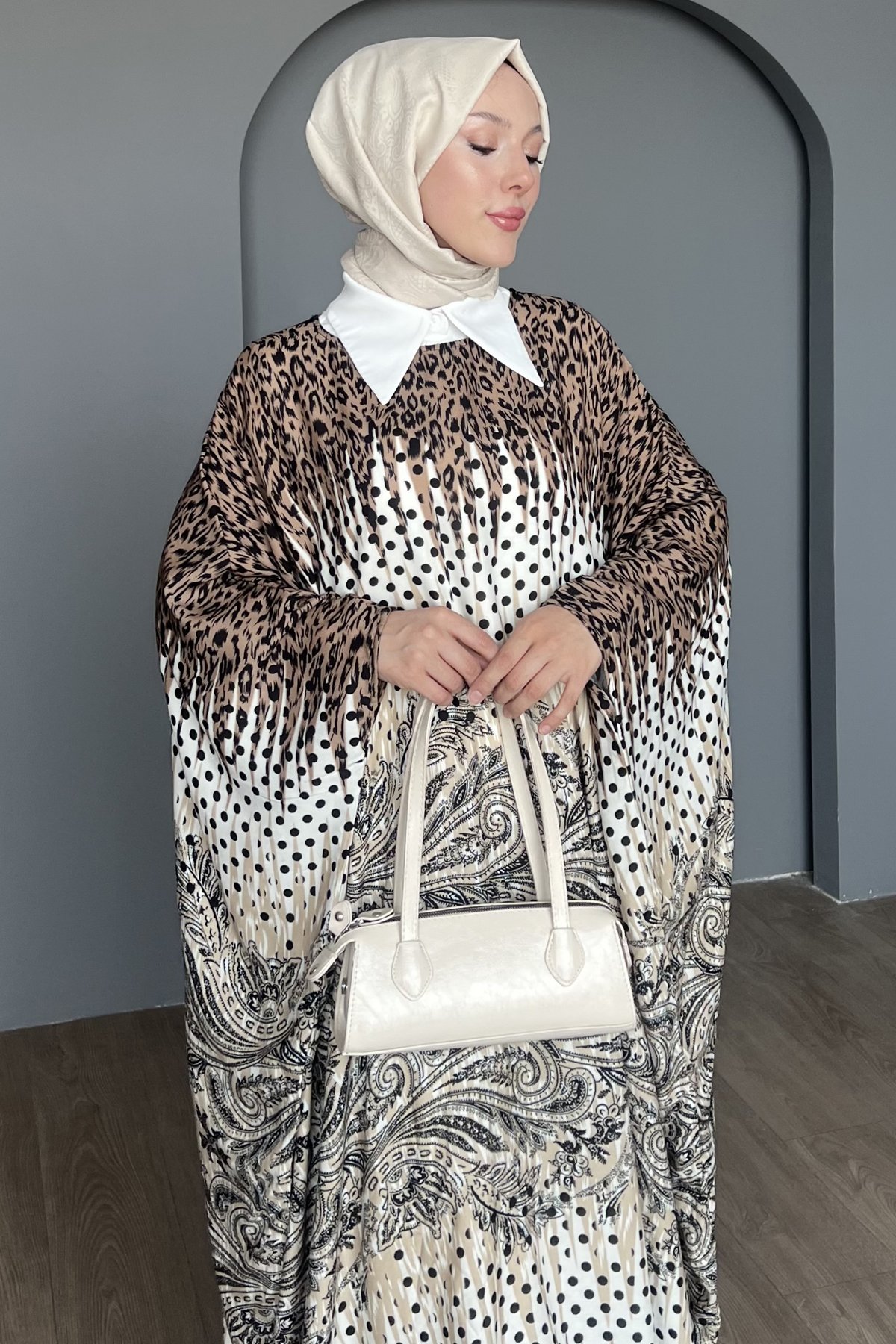 Fermin Çok Desenli Geniş Elbise SK-8487