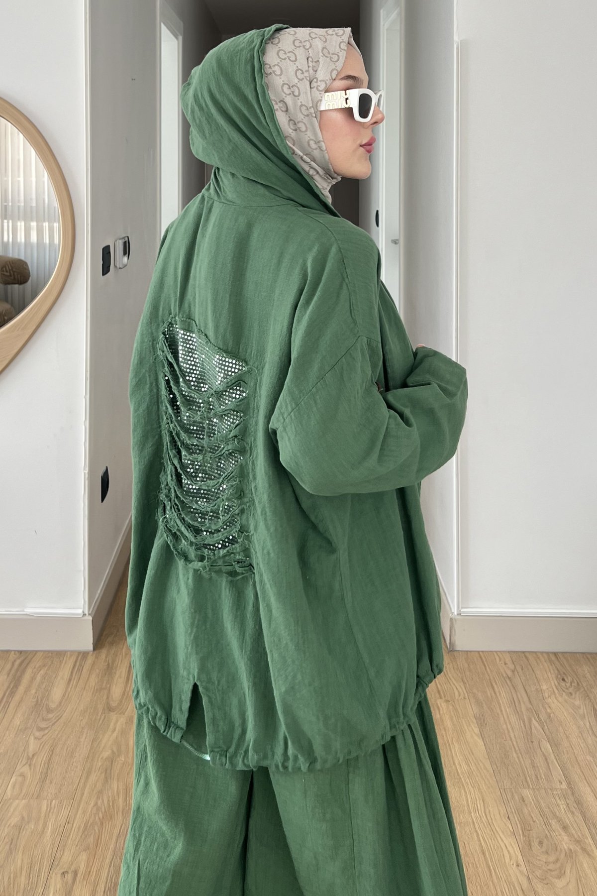 Lavin Sırt Yaldızlı Keten Takım BGN-8529