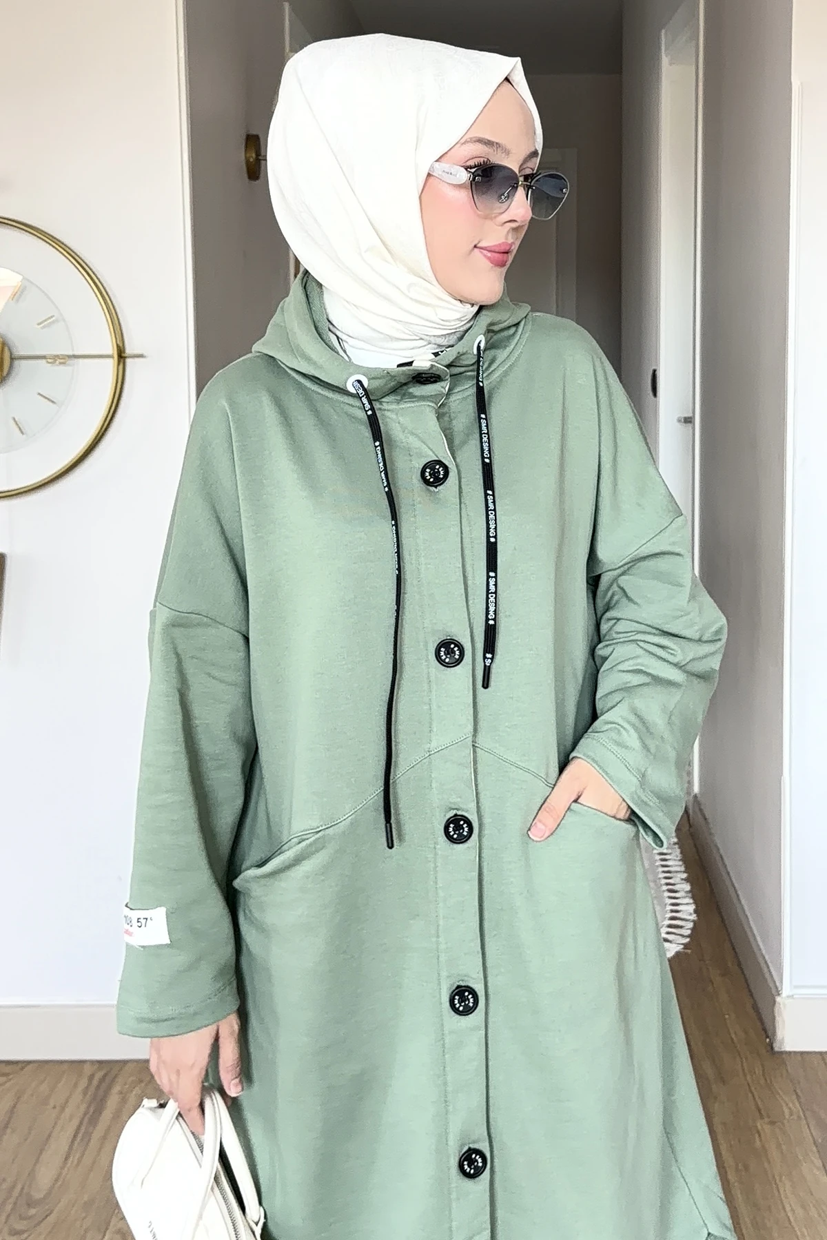 Lorenz İki İplik Düğme Detaylı Kapüşonlu Kap SMR-8627