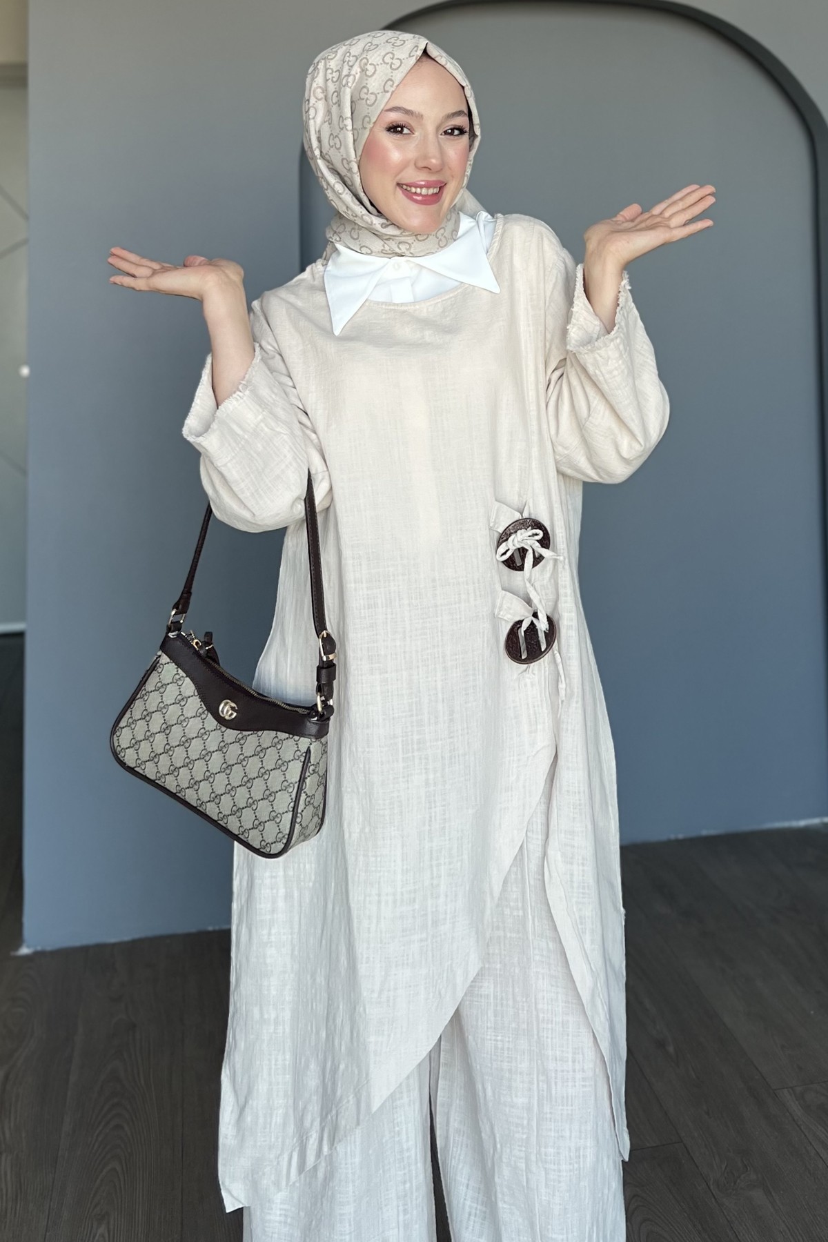 Meryem İkili Keten Takım  SK-8491