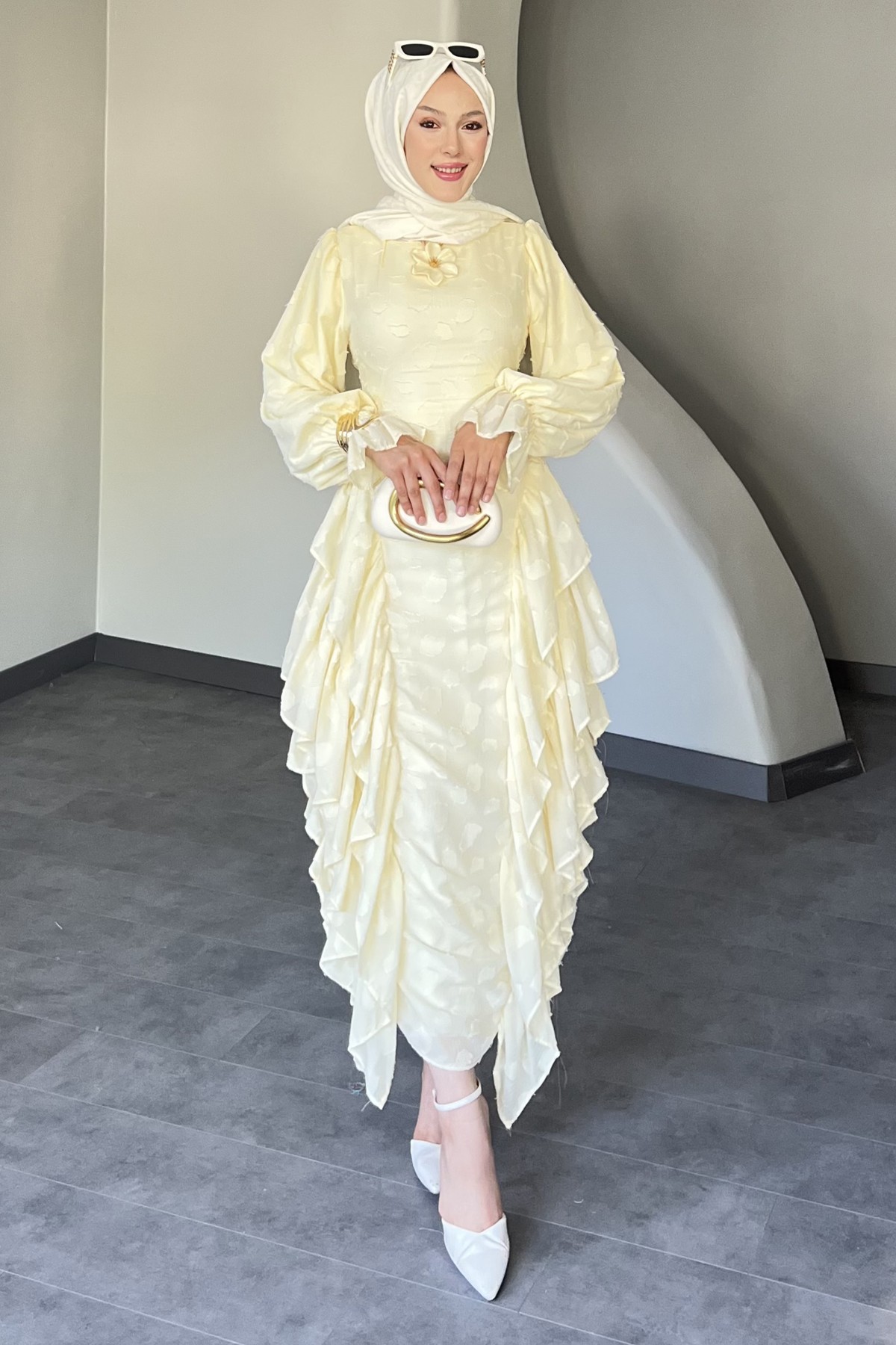 Nadia Fırfır Detaylı Elbise SK-8570