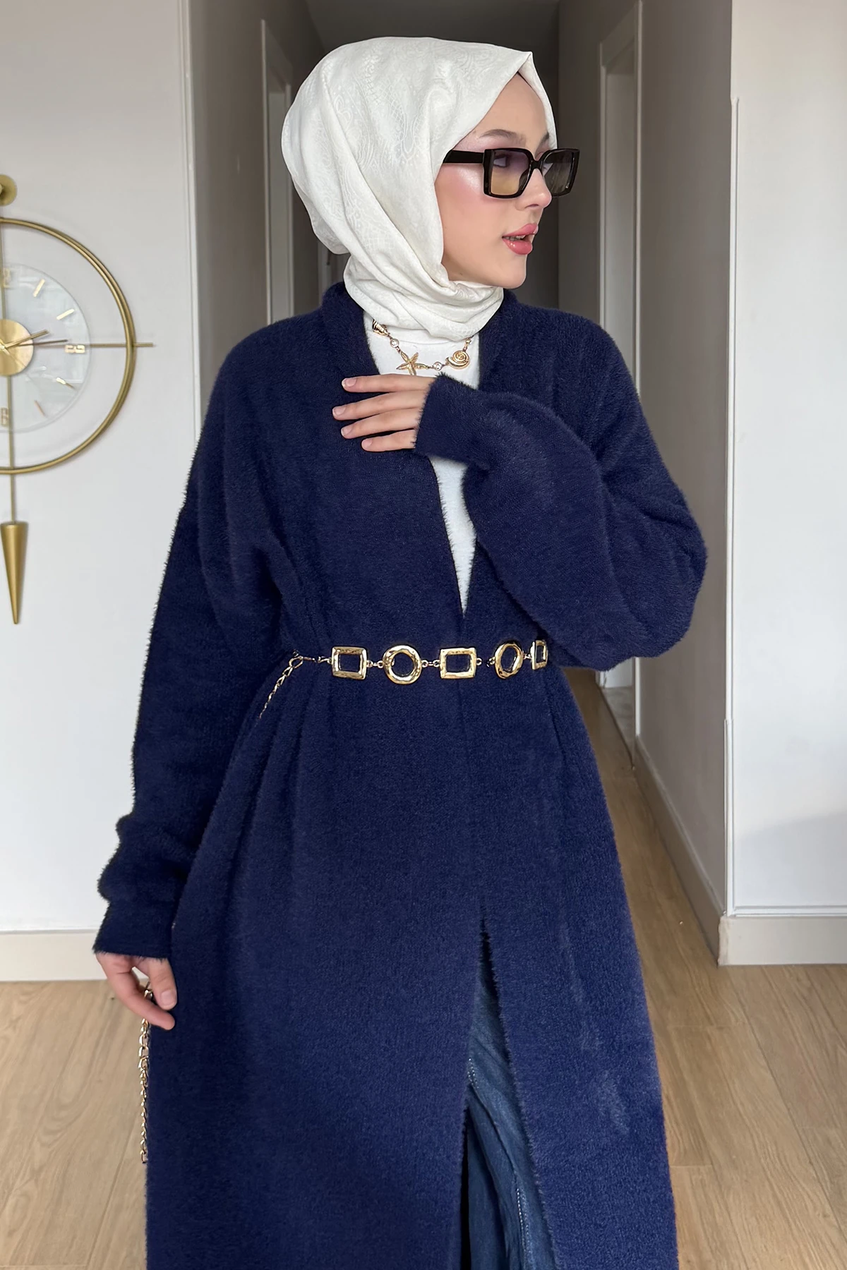 Sueda Düz Angora Kumaş Hırka SMR-8647