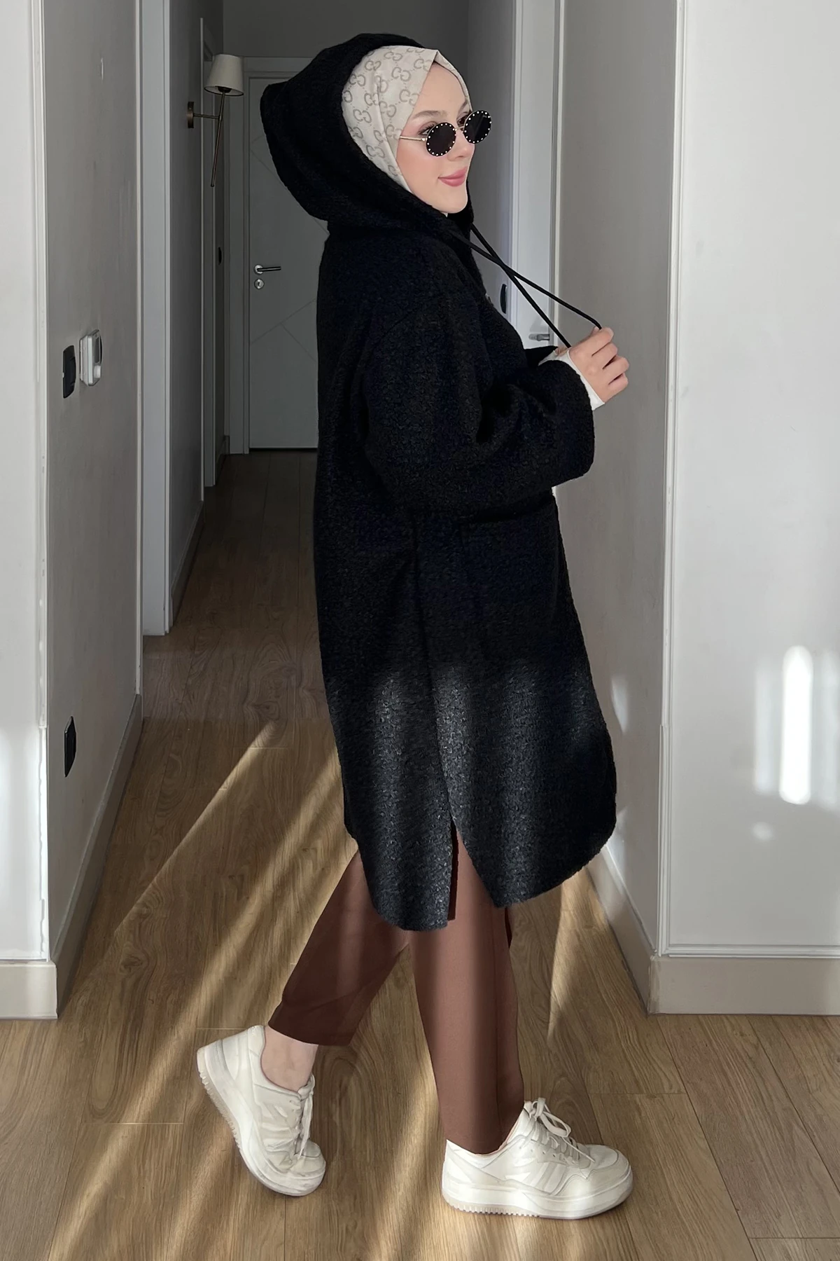 Kare Cepli Düğmeli Oversize Ceket SK-8643