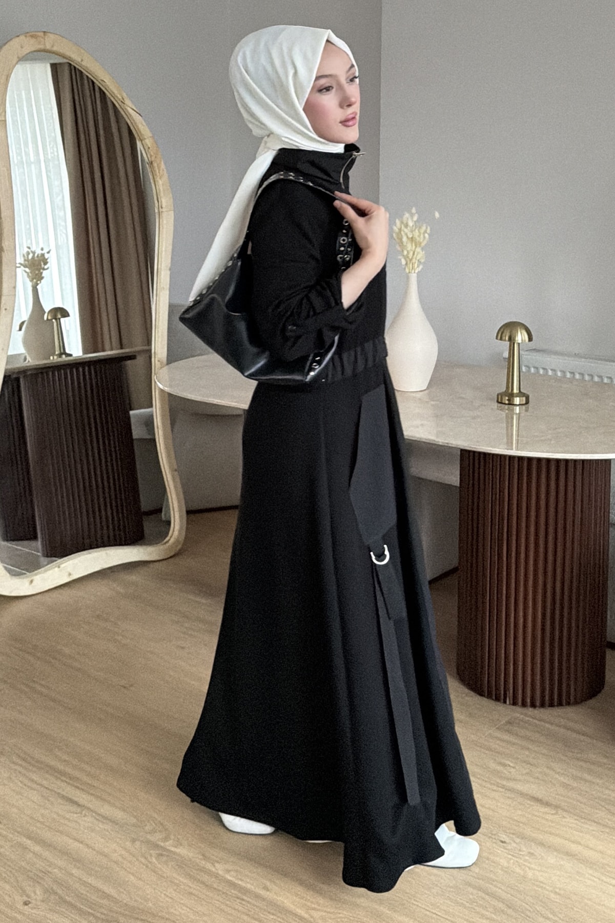 Delight Çift Cepli Boydan Fermuarlı Elbise SK-8632