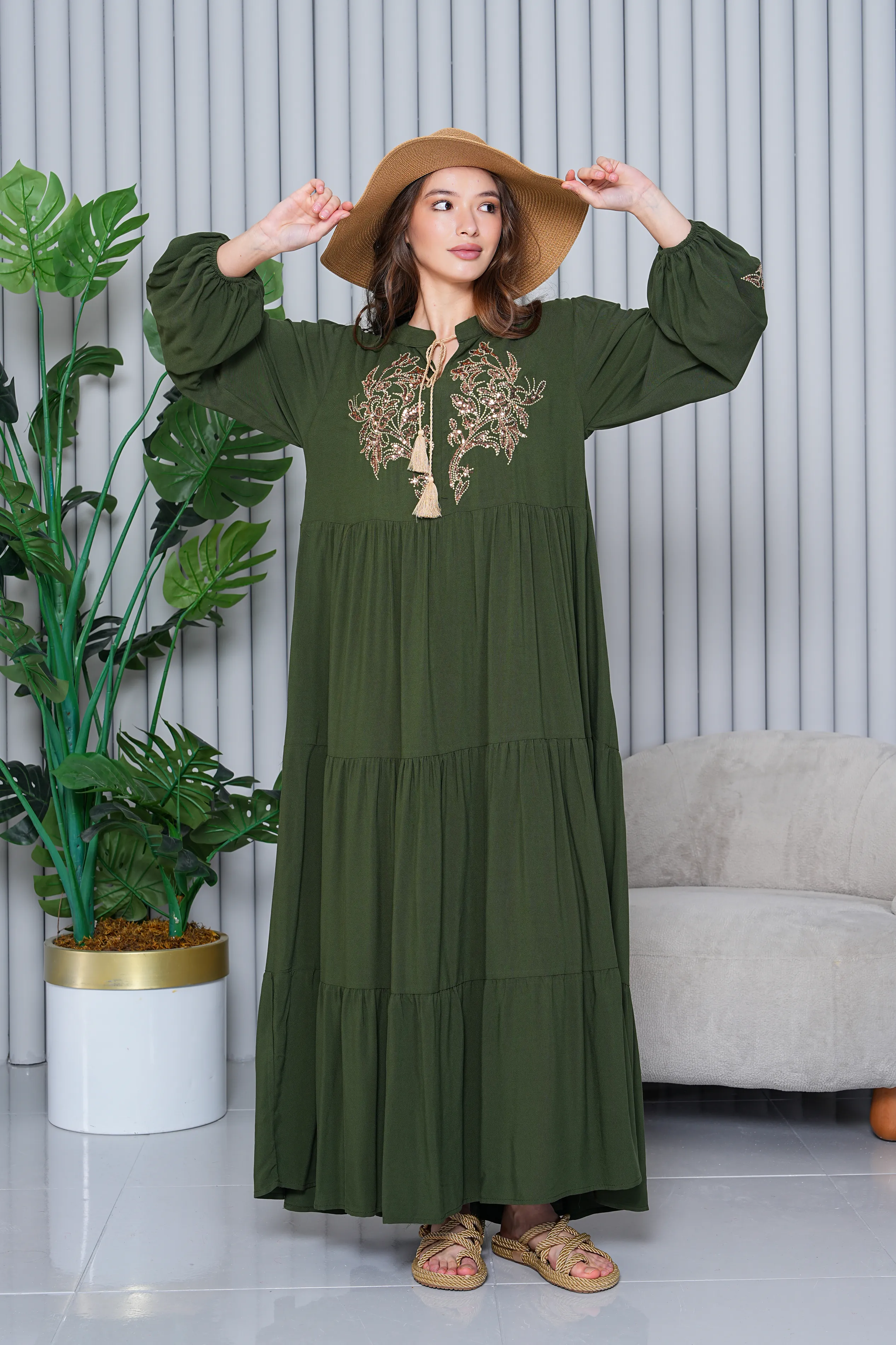 Allure Payet Nakışlı Elbise SK-8396