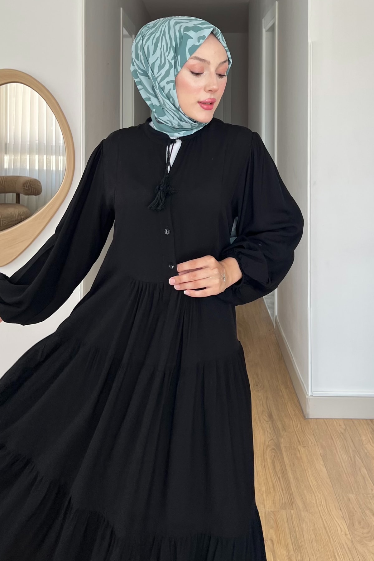 Düğmeli Basic Elbise SK-8540