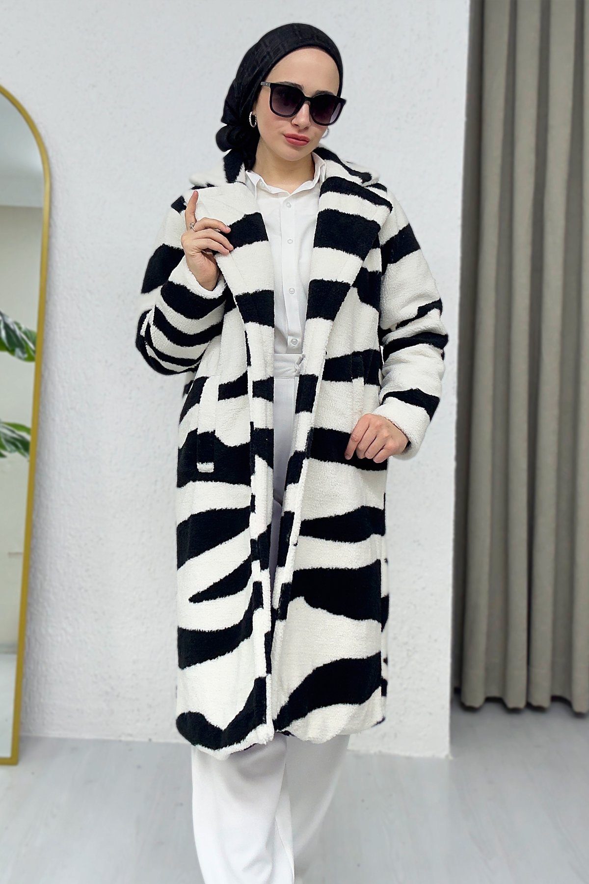 Zebra Astarlı Oversize Ceket SK-8362