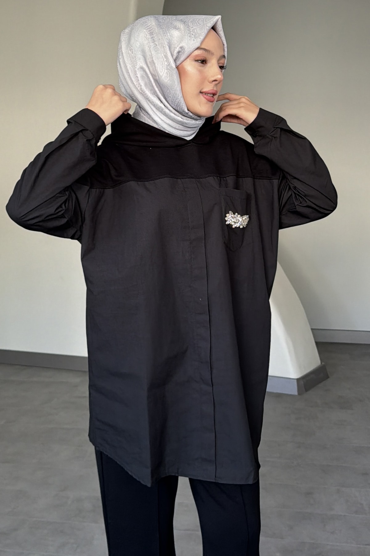 Cassandra Taş İşlemeli Kapüşonlu İkili Takım SK-8620