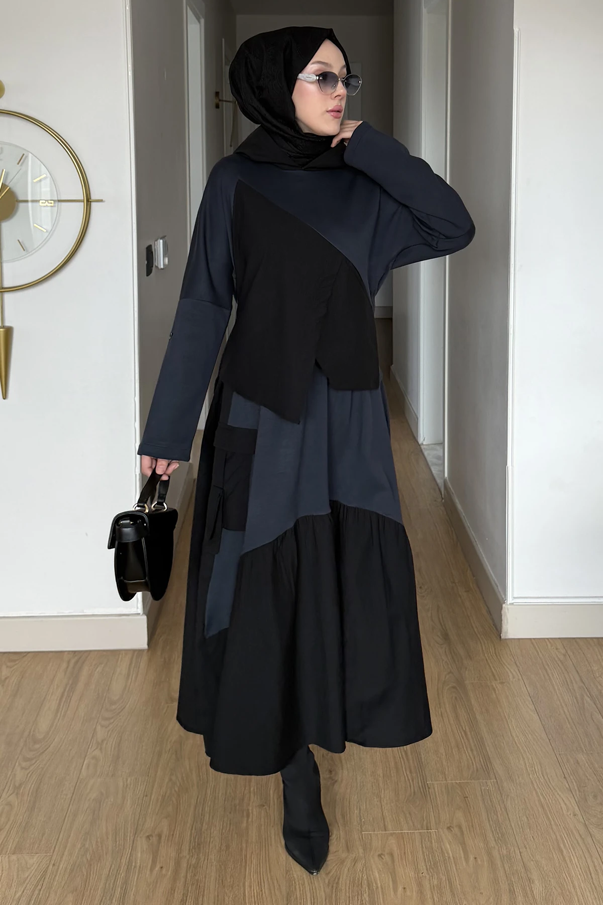 Berlin Kapüşonlu Paraşüt Detaylı Etekli Takım SK-8645