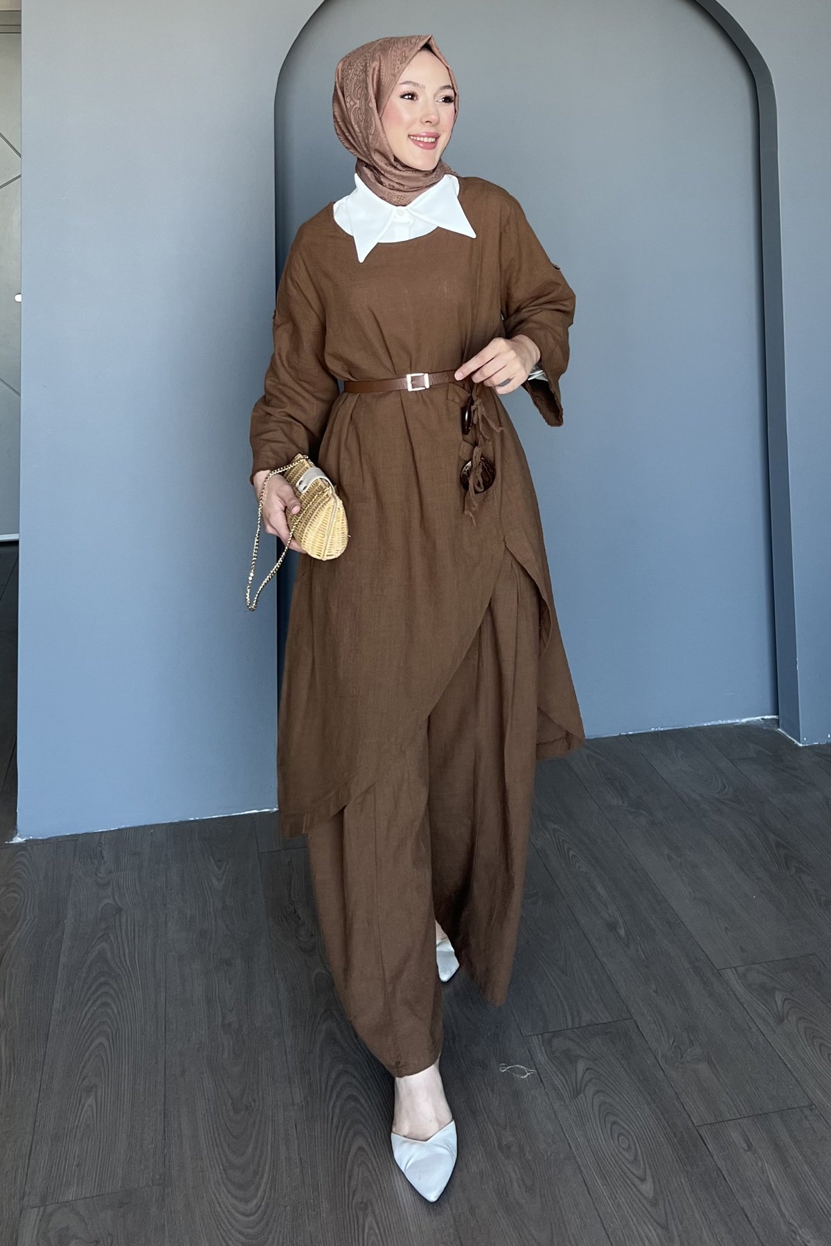 Meryem İkili Keten Takım  SK-8491